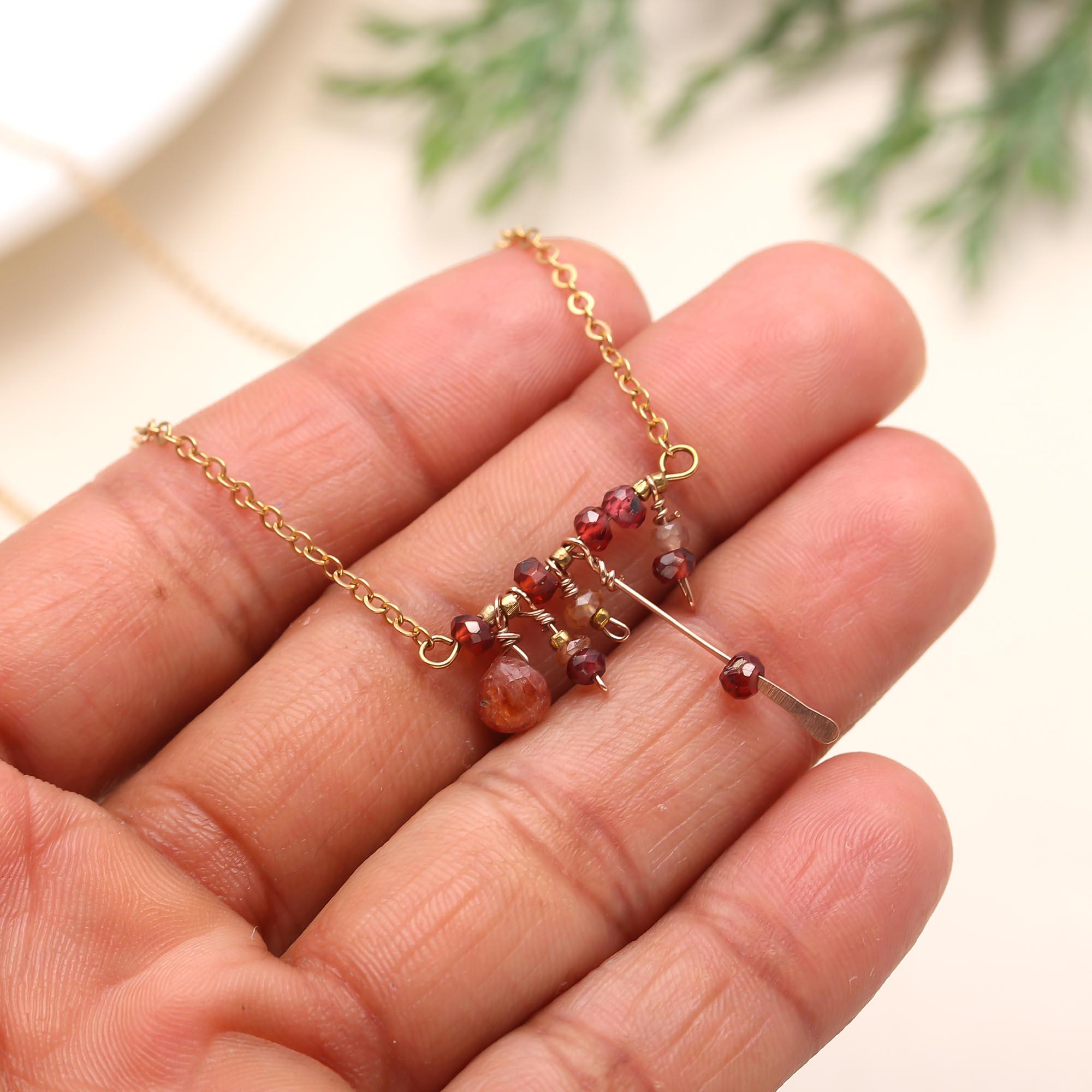 The Berry Branch: Garnet Cluster Delicate Necklace