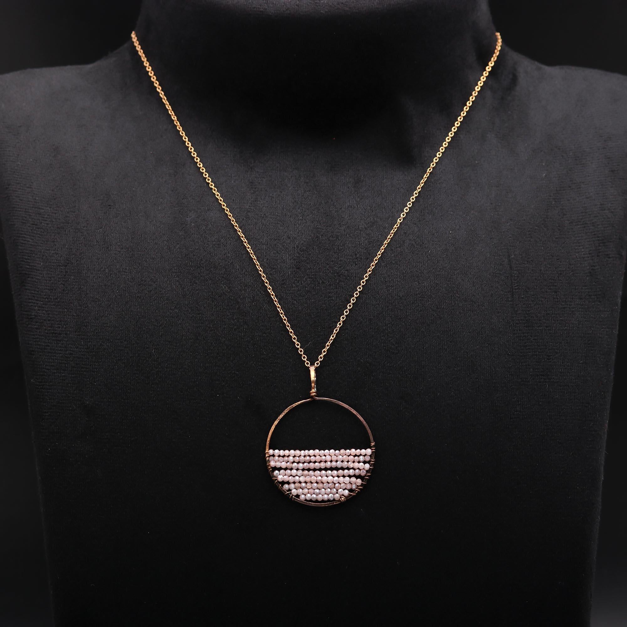 The Sunrise Loop: Wire Wrapped Crystal Circle Necklace