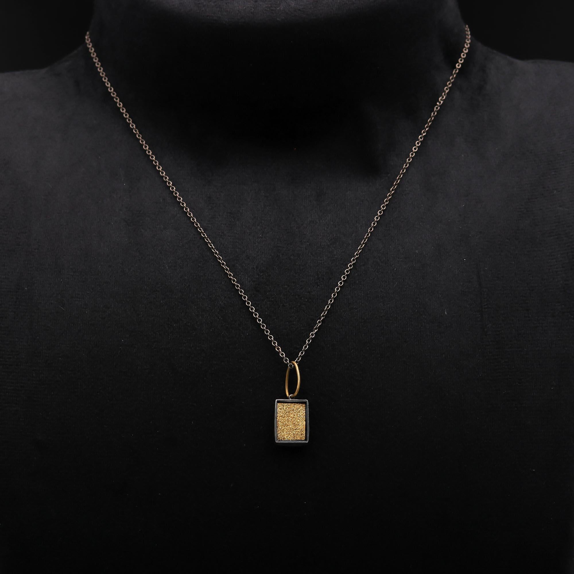 The Night Sky: Textured Gold Druzy Pendant