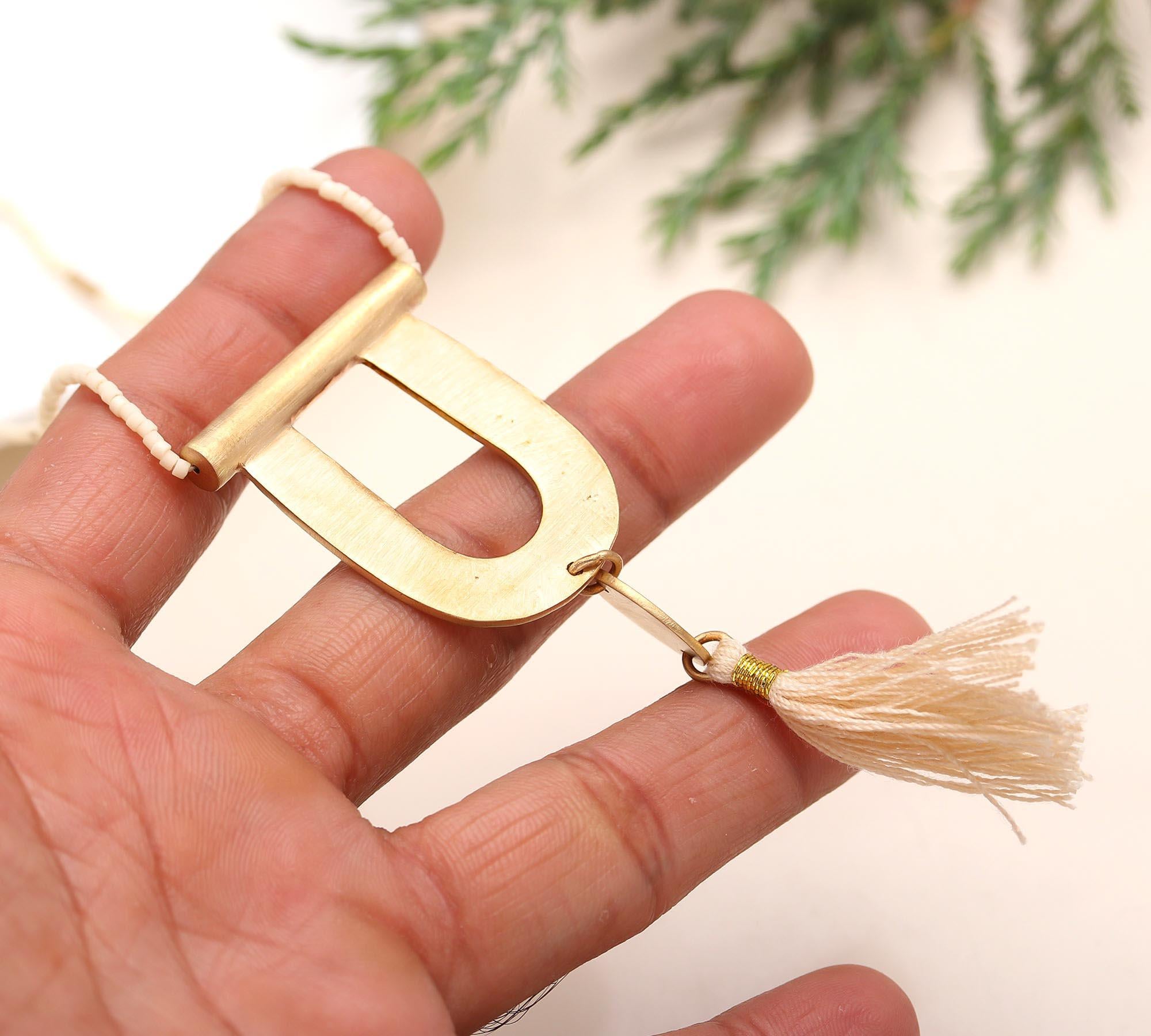 The Boho Arch: Gold U-Shape Tassel Necklace