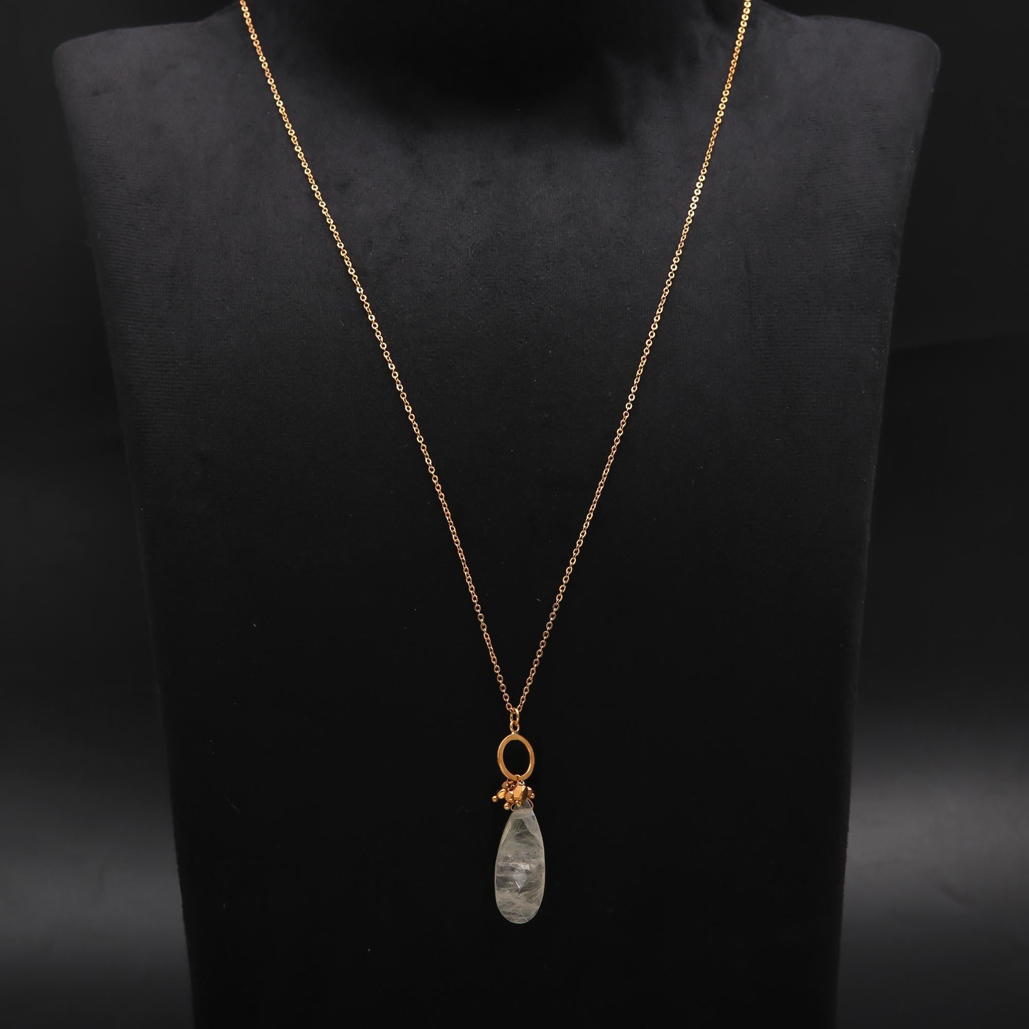 The Pure Drop: Clear Quartz Faceted Pendant