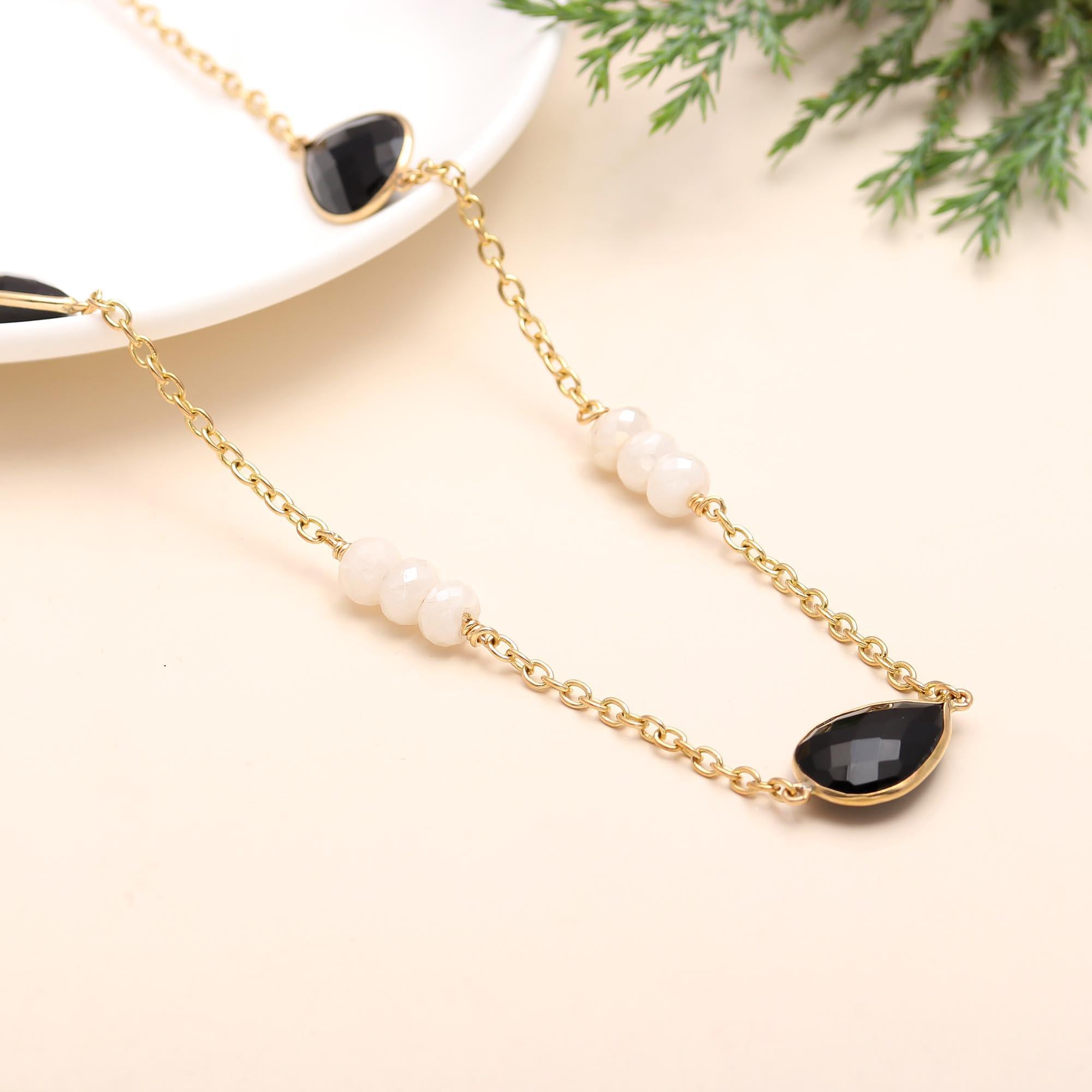 925 Silver Black Onyx Chain Necklace