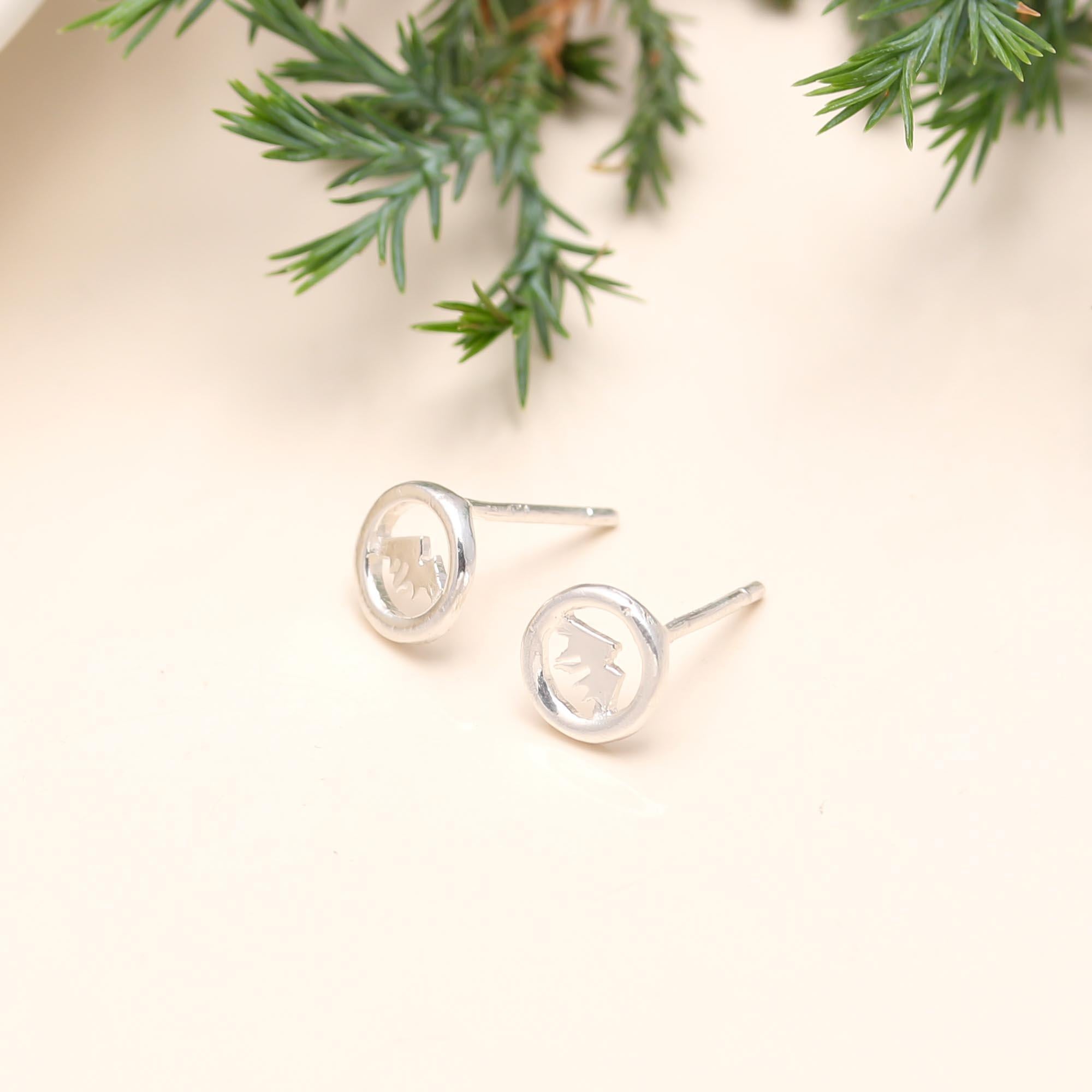 The Mountain View: Silver Landscape Stud Earrings