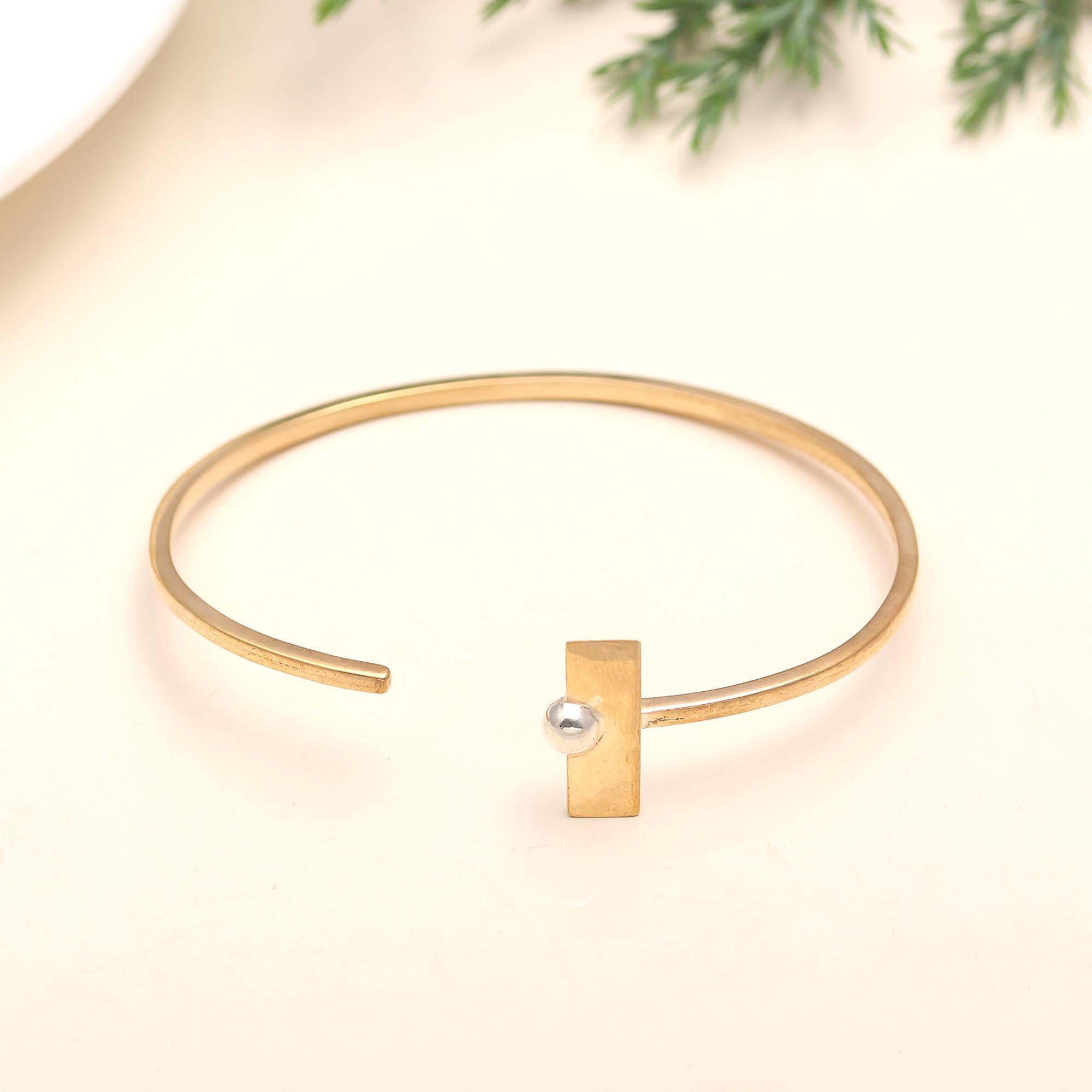 The Architectural Balance: Mixed Metal Gold Vermeil Cuff