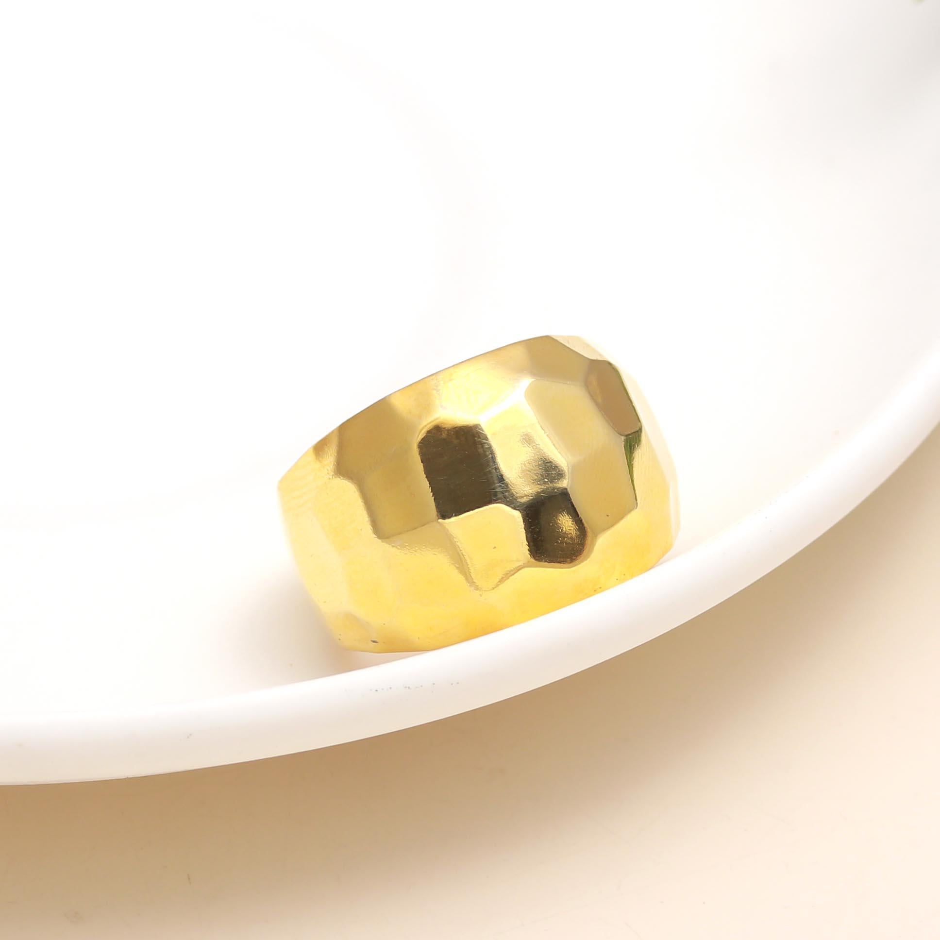 The Golden Honeycomb: Faceted Chunky Ring
