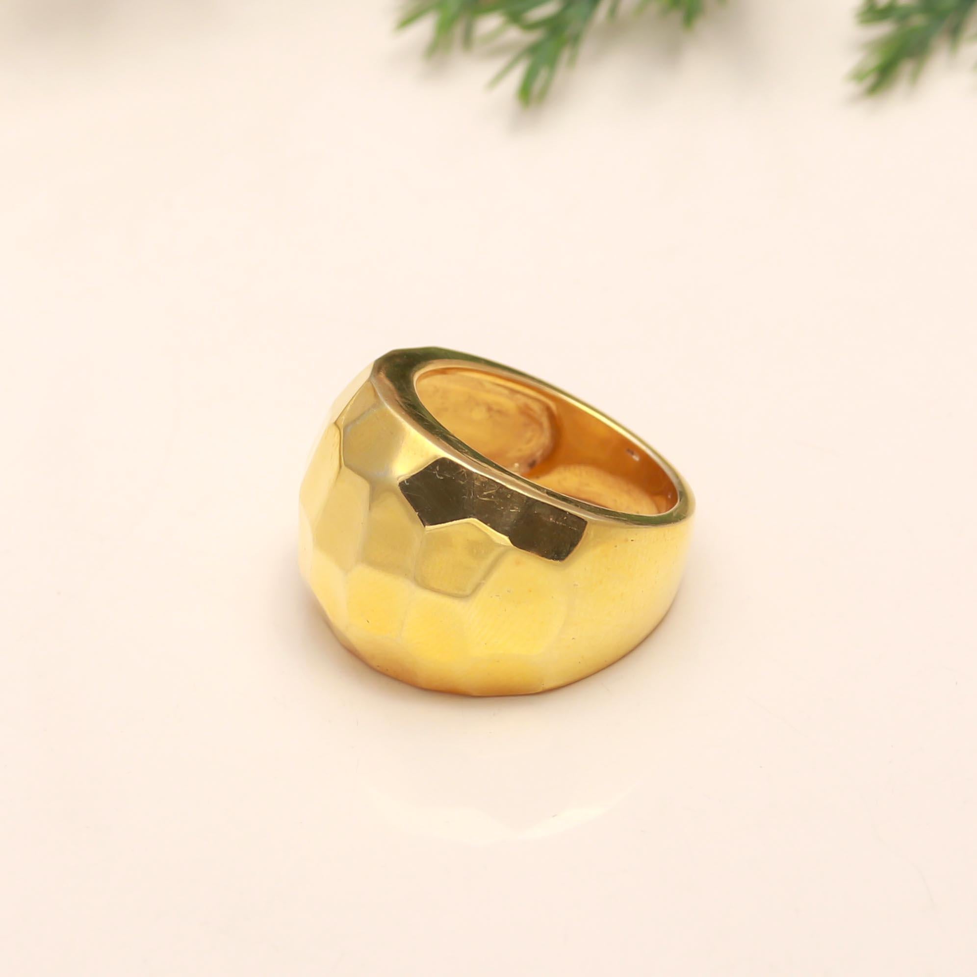 The Golden Honeycomb: Faceted Chunky Ring