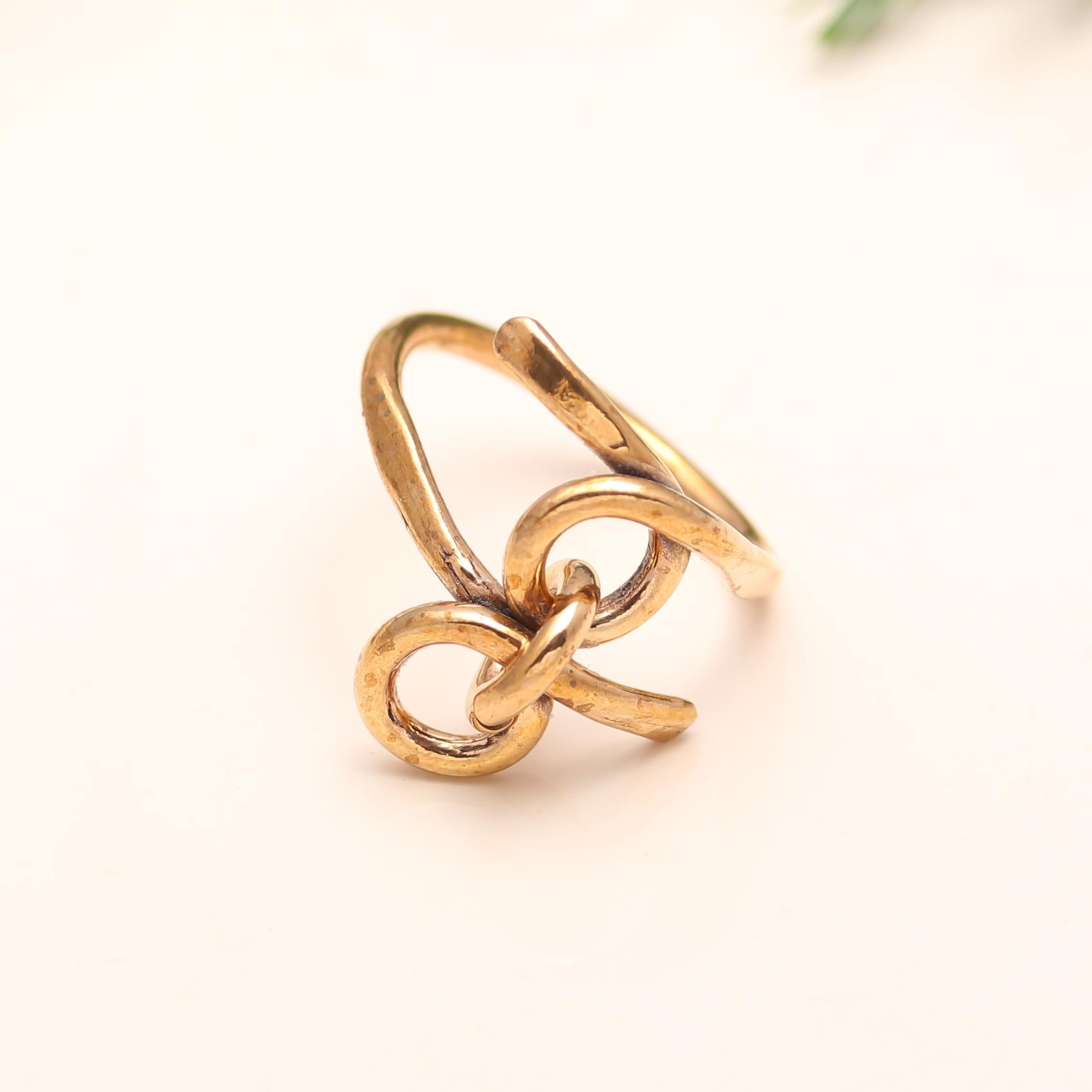 The Abstract Knot: Gold Wire Love Knot Ring