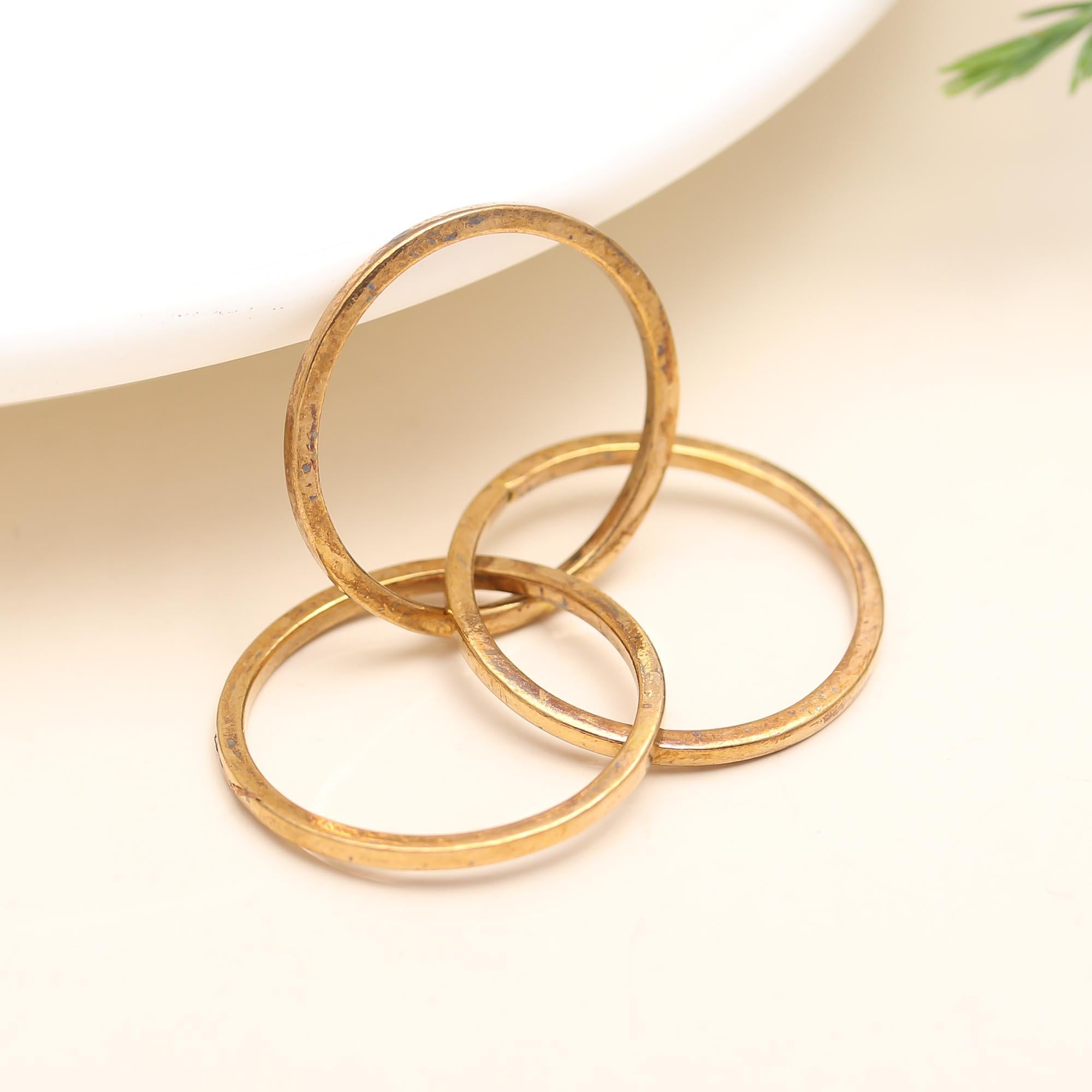 The Golden Trinity: Rustic Interlocking Rolling Ring