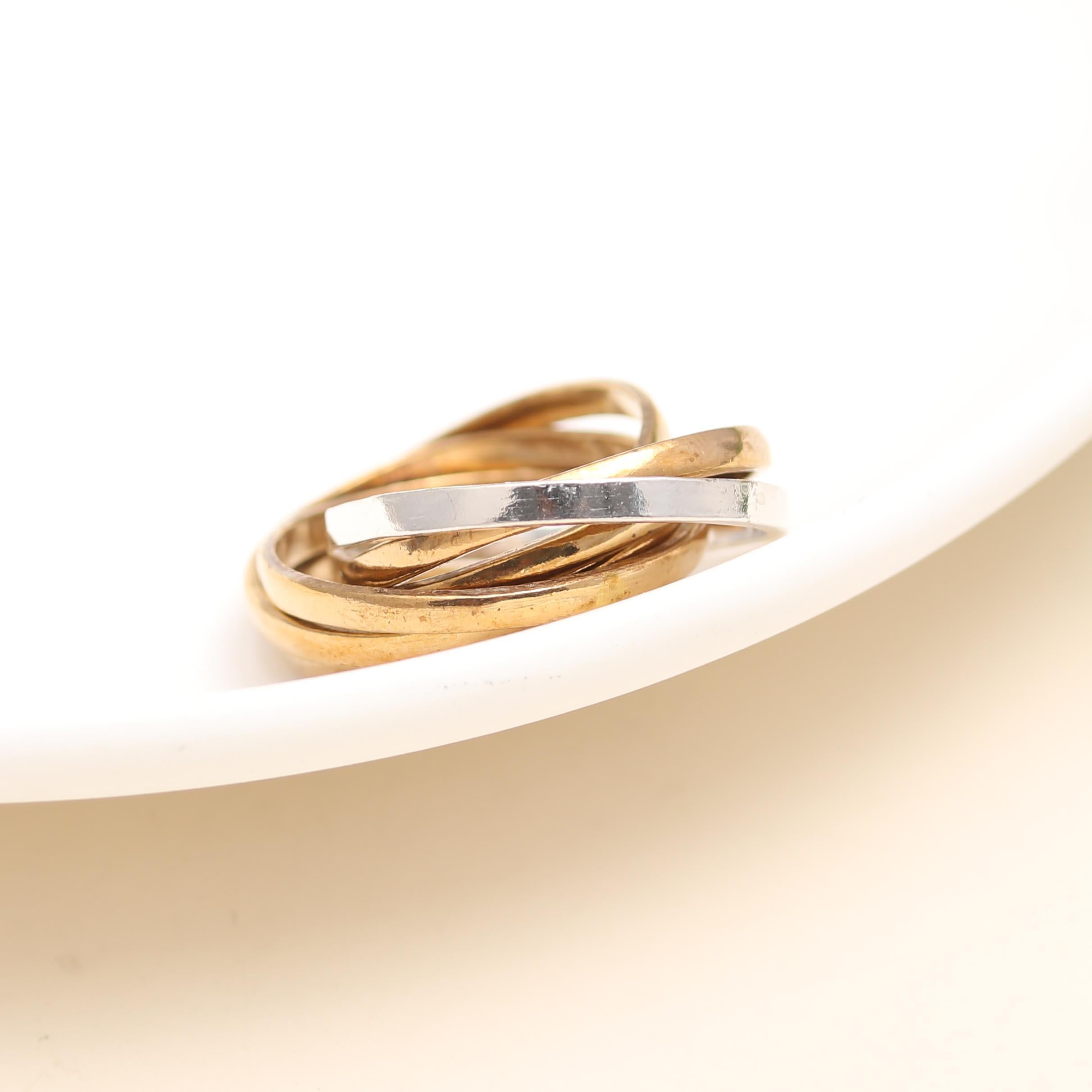 The Textured Weaver: Mixed Metal Five Band Rolling Ring