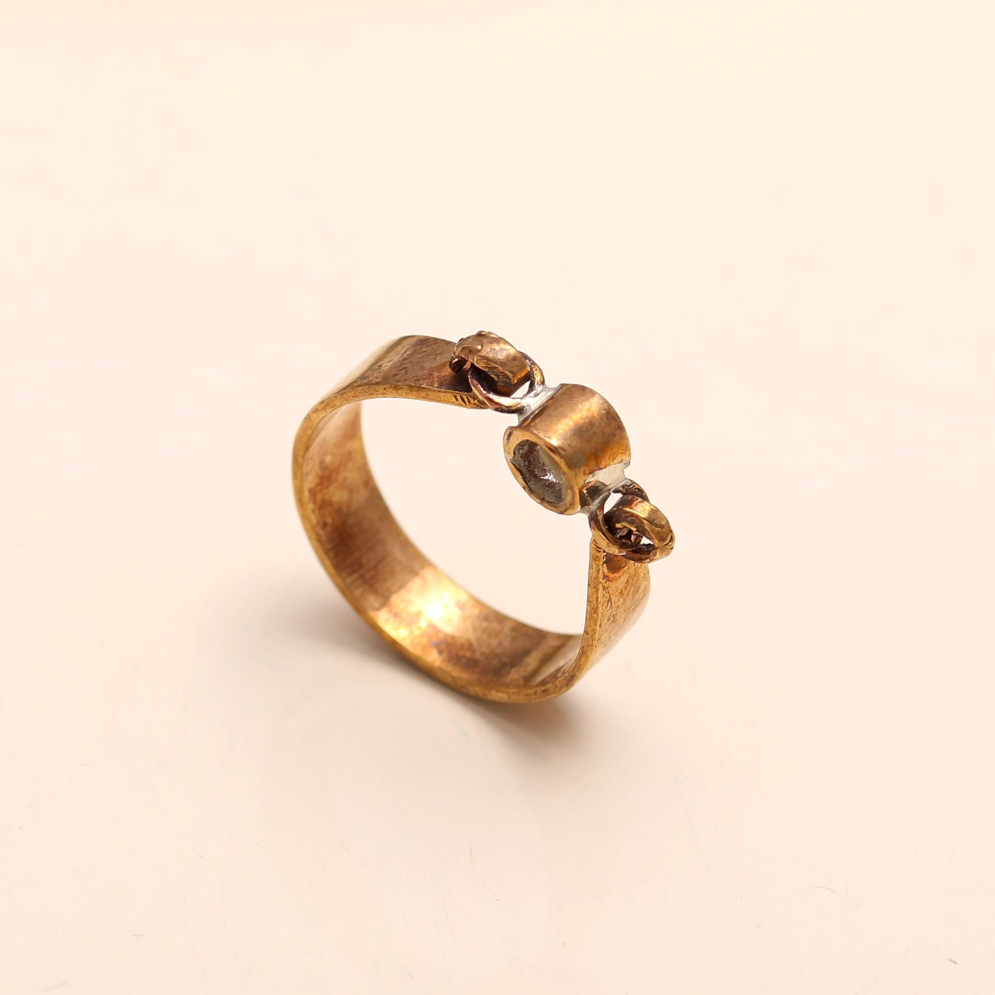 The Industrial Bezel: Distressed Band with Solitaire