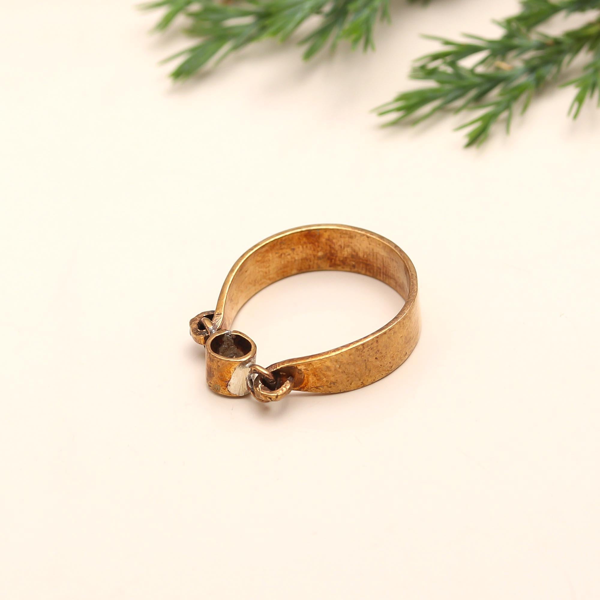 The Industrial Bezel: Distressed Band with Solitaire