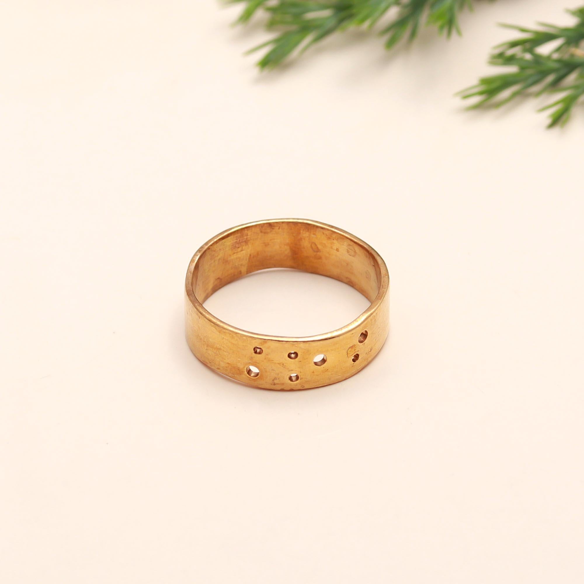 The Celestial Band: Wide Ring with Perforated Texture