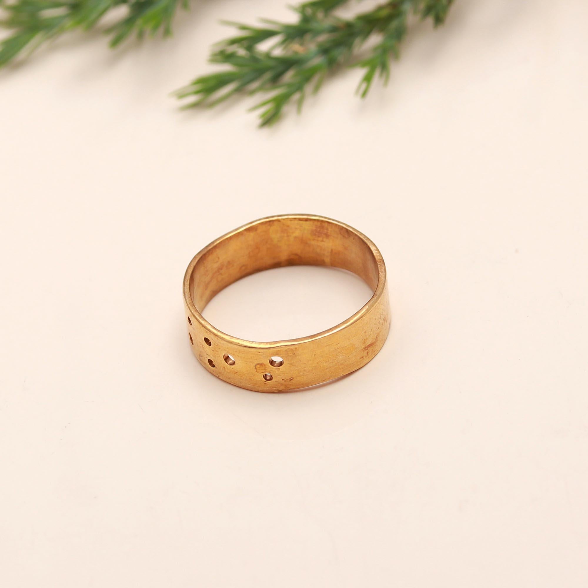 The Celestial Band: Wide Ring with Perforated Texture