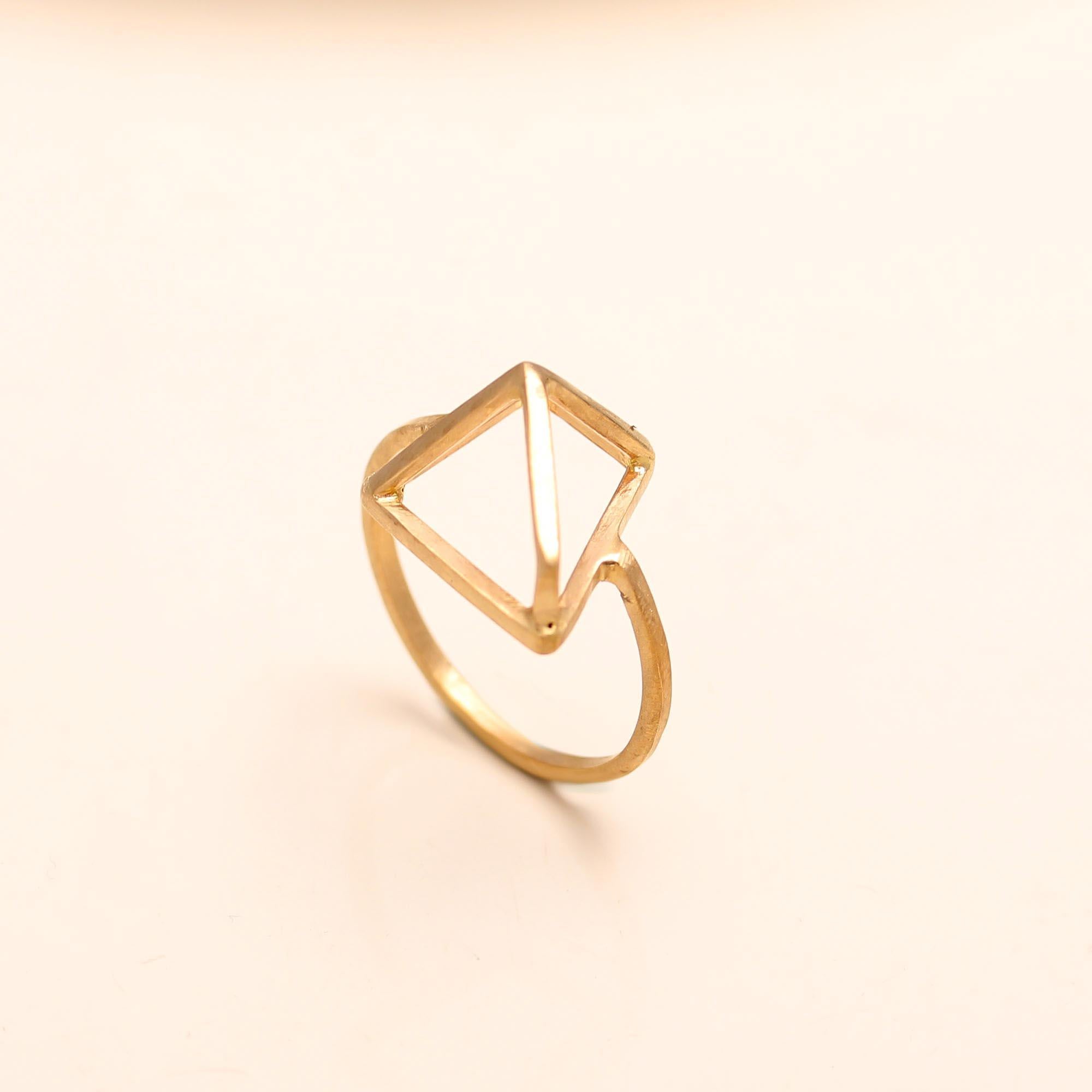 925 Silver Abstract Origami Ring