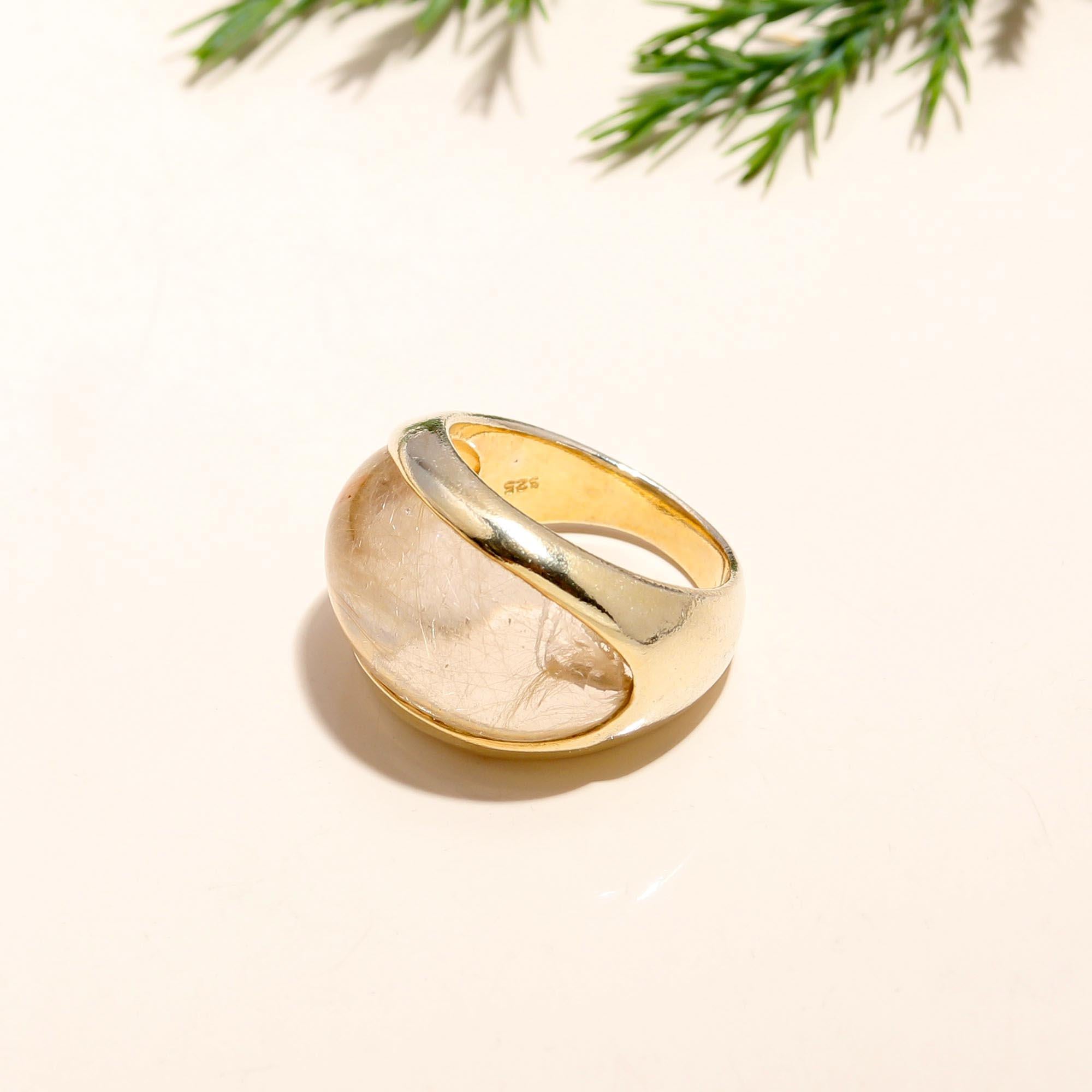 The Golden Needle: Rutilated Quartz & Gold Ring