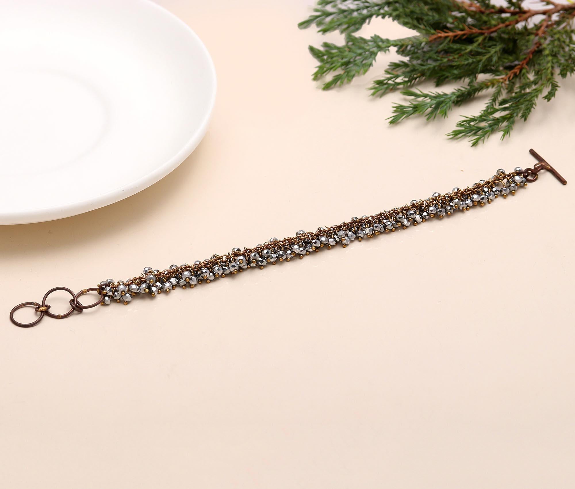 The Antique Starlight: Pyrite Cluster & Toggle Bracelet