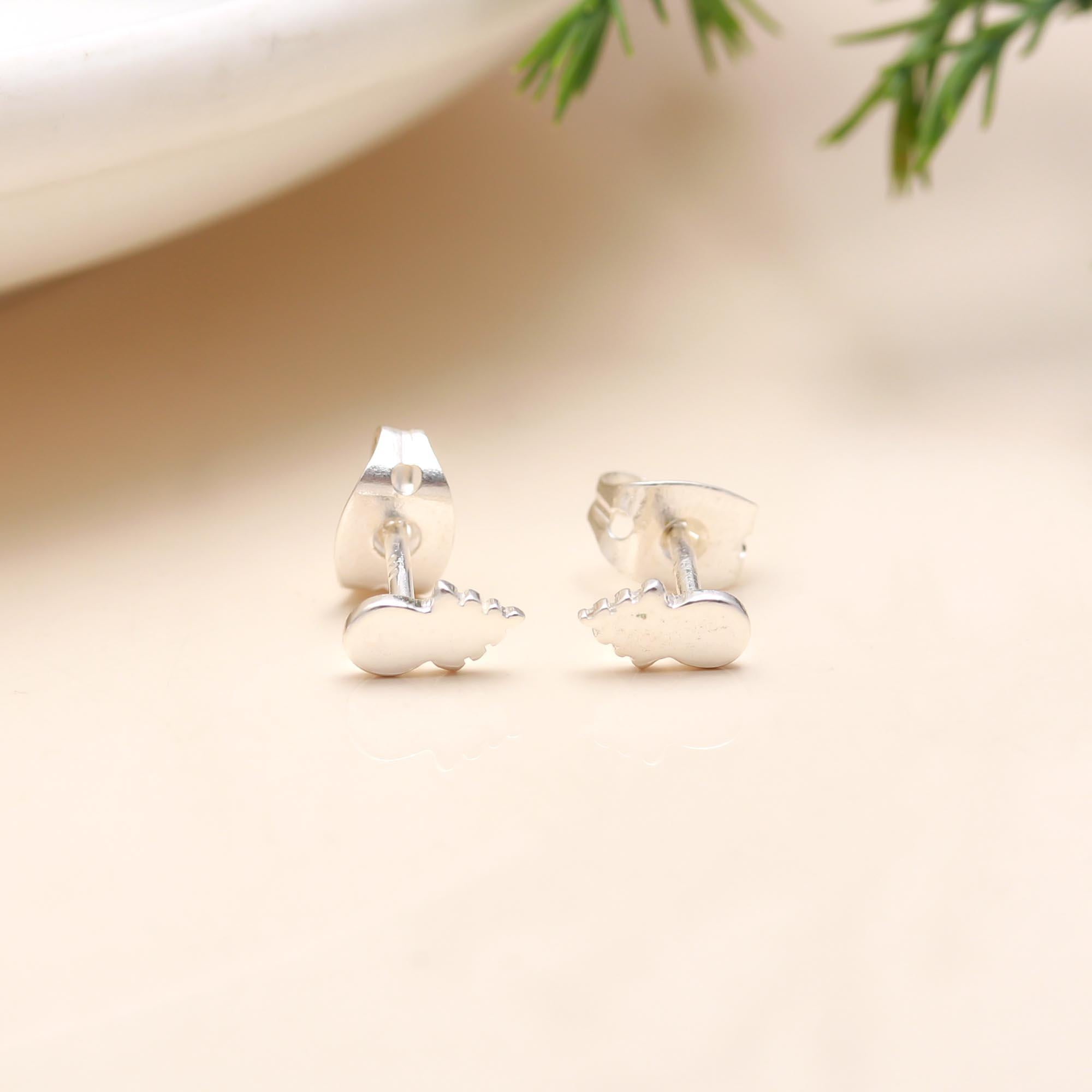 The Silver Nimbus: Minimalist Abstract Cloud Stud Earrings