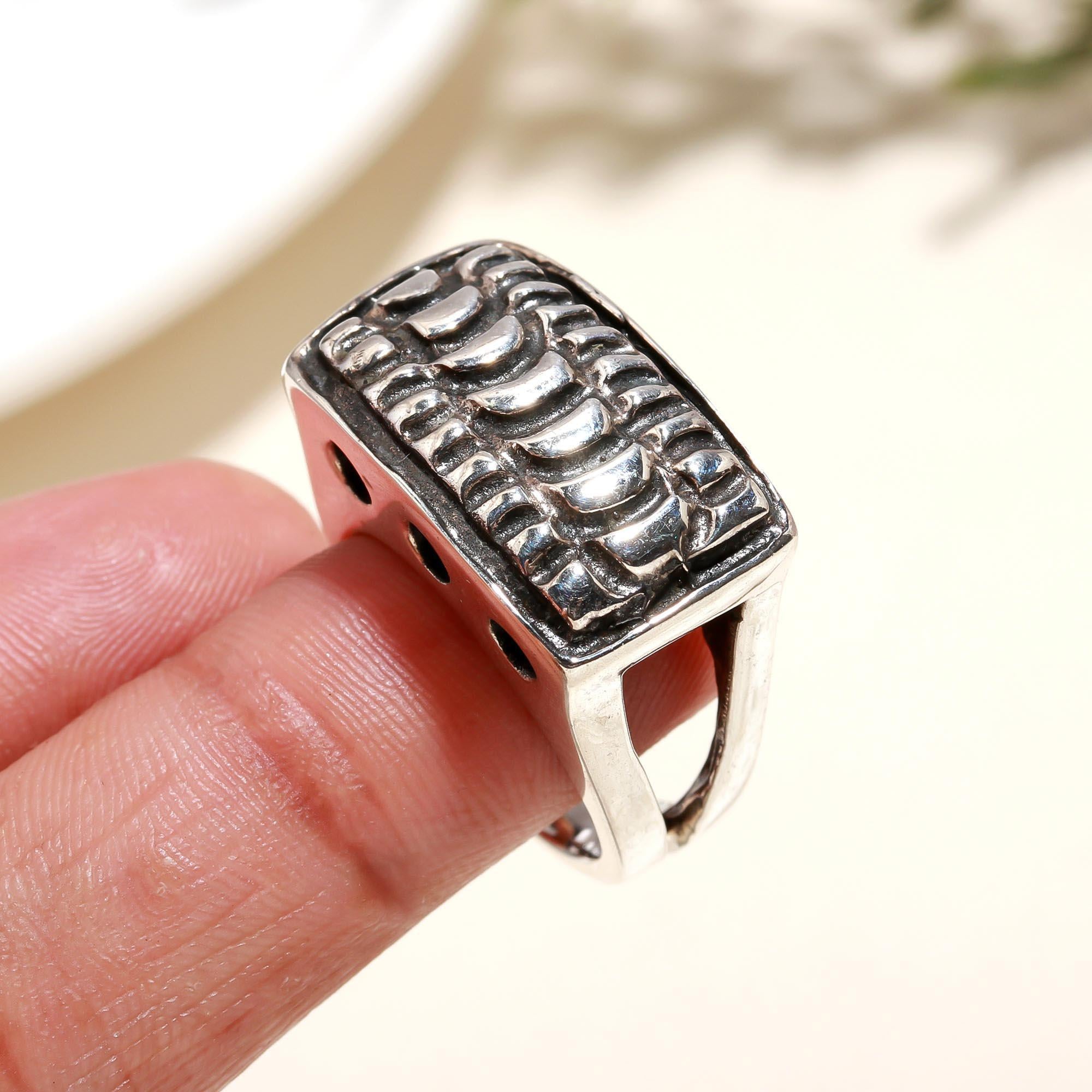 925 Silver Textured Ring