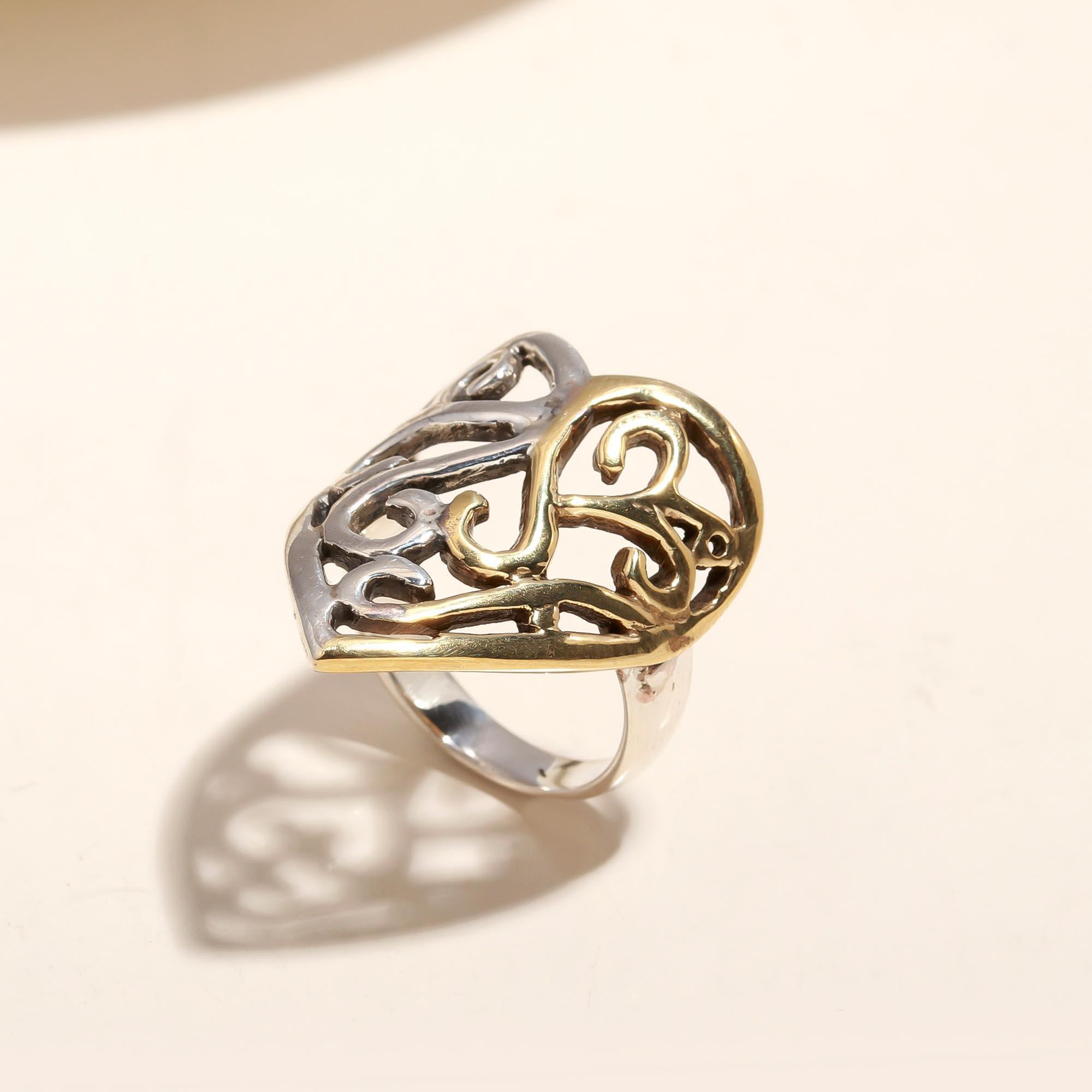 925 Silver Swirl Cutout Ring