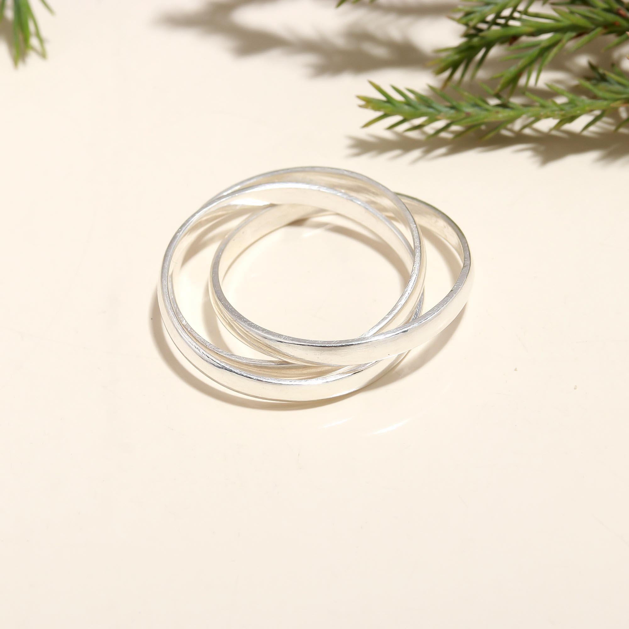 925 Silver Interlocking Band Ring