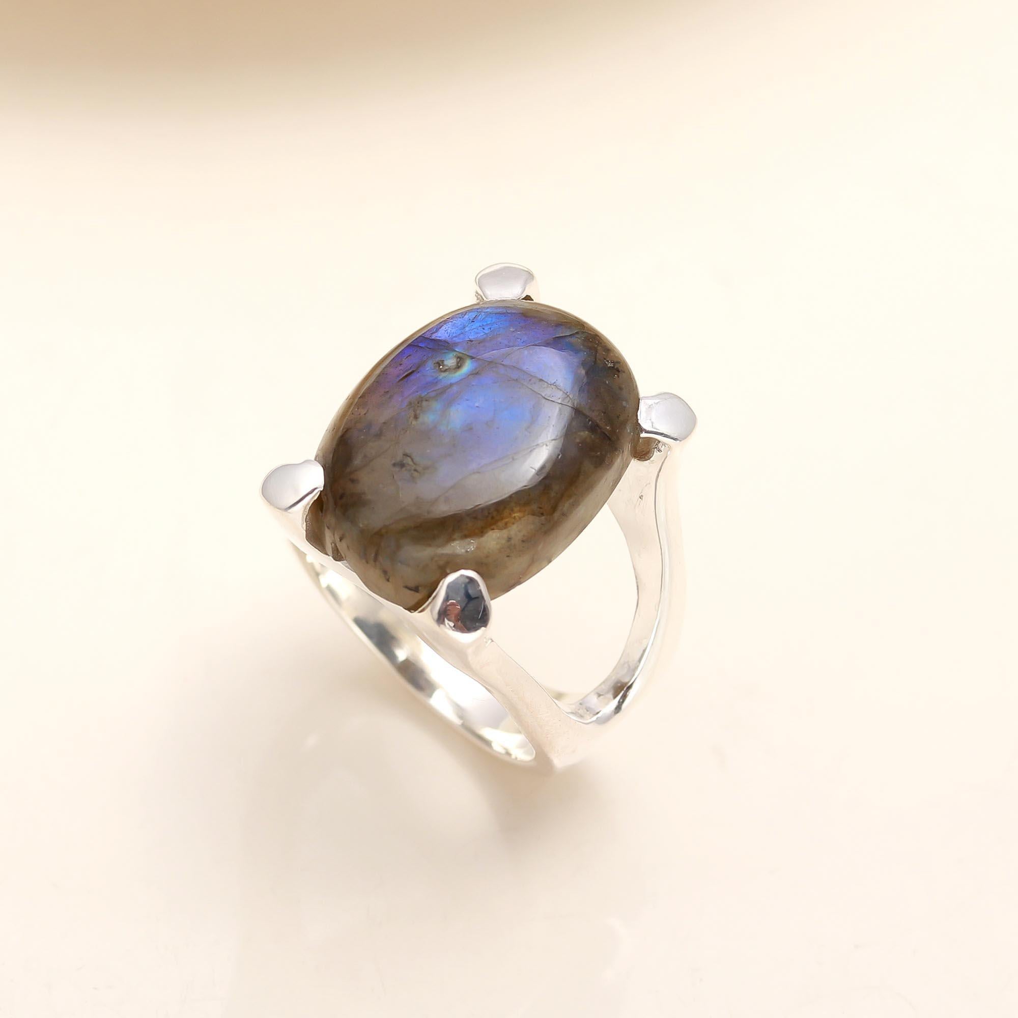 925 Silver Labradorite Ring