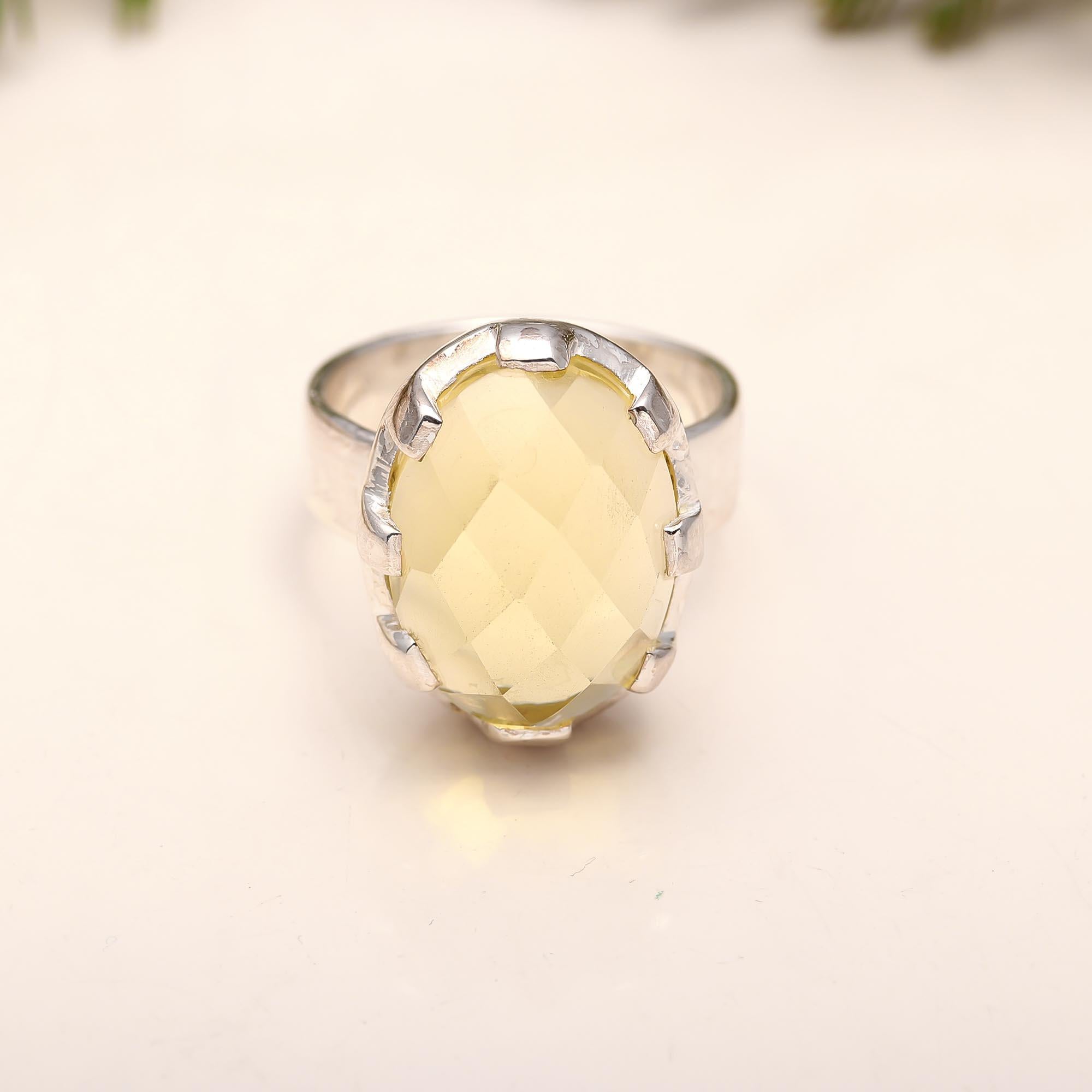 925 Silver Lemon Quartz Ring