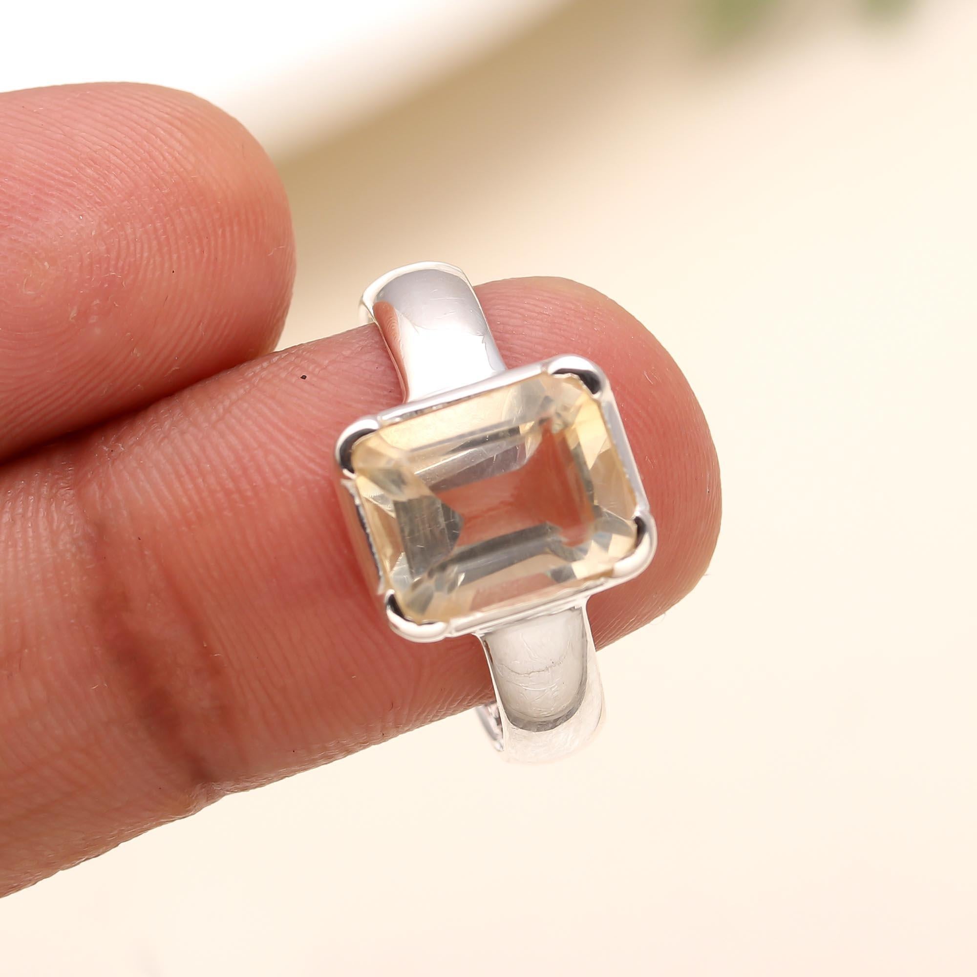 925 Silver Lemon Quartz Ring