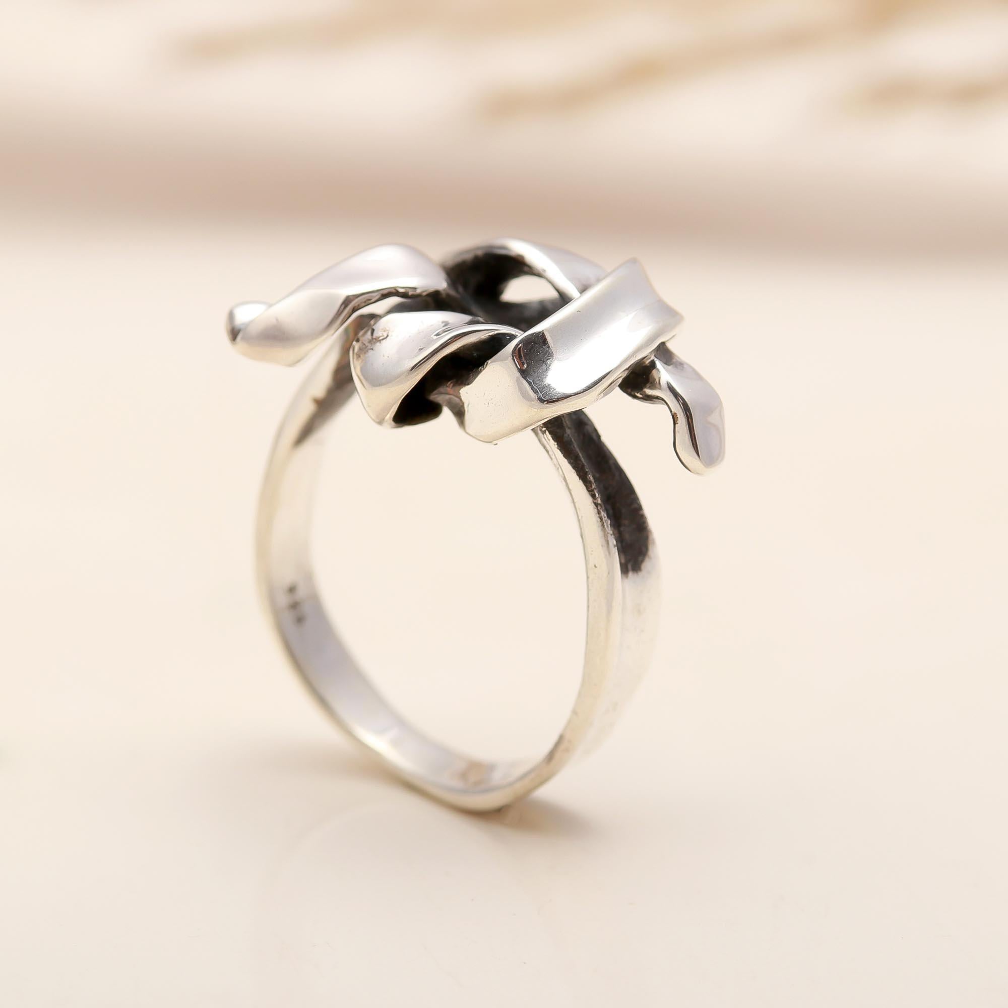 925 Silver Twisted Wave Ring
