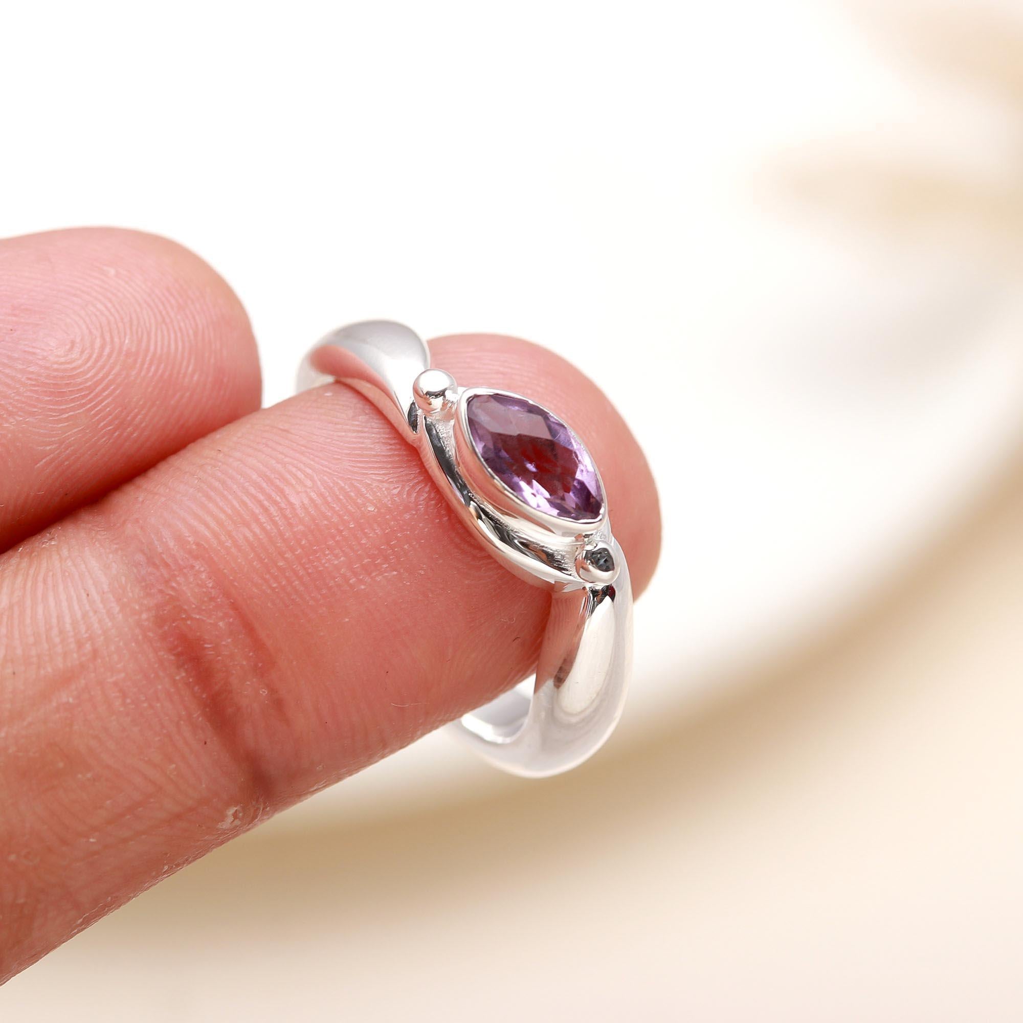 925 Silver Amethyst Ring