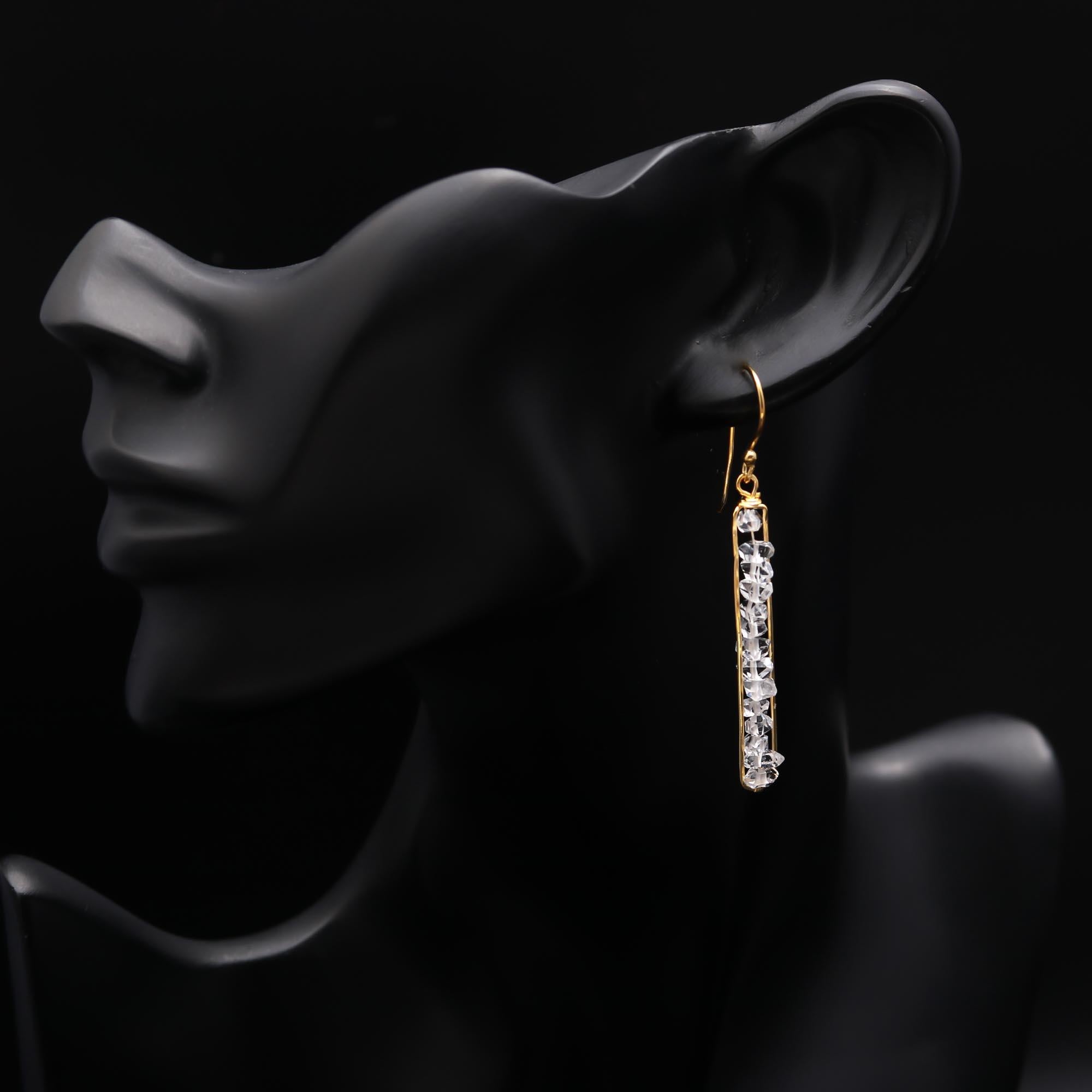 925 Sterling Silver Herkimer Diamond Long Dangle & Drop Earrings