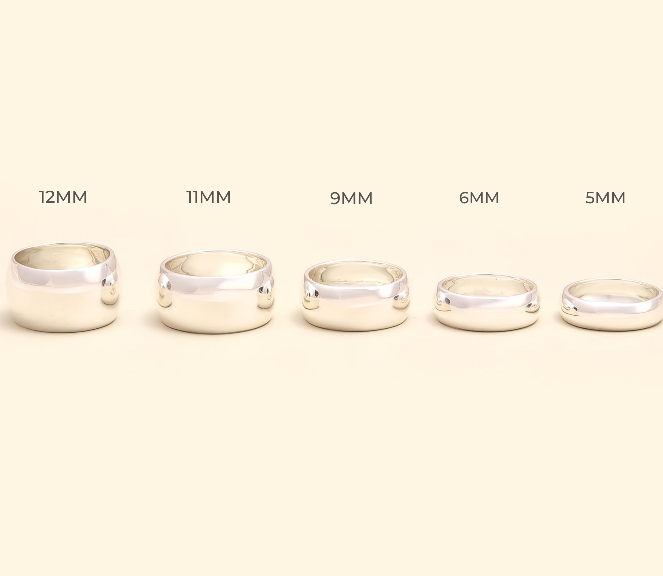 The Sterling Mirror: Silver Cigar Wide Band Ring