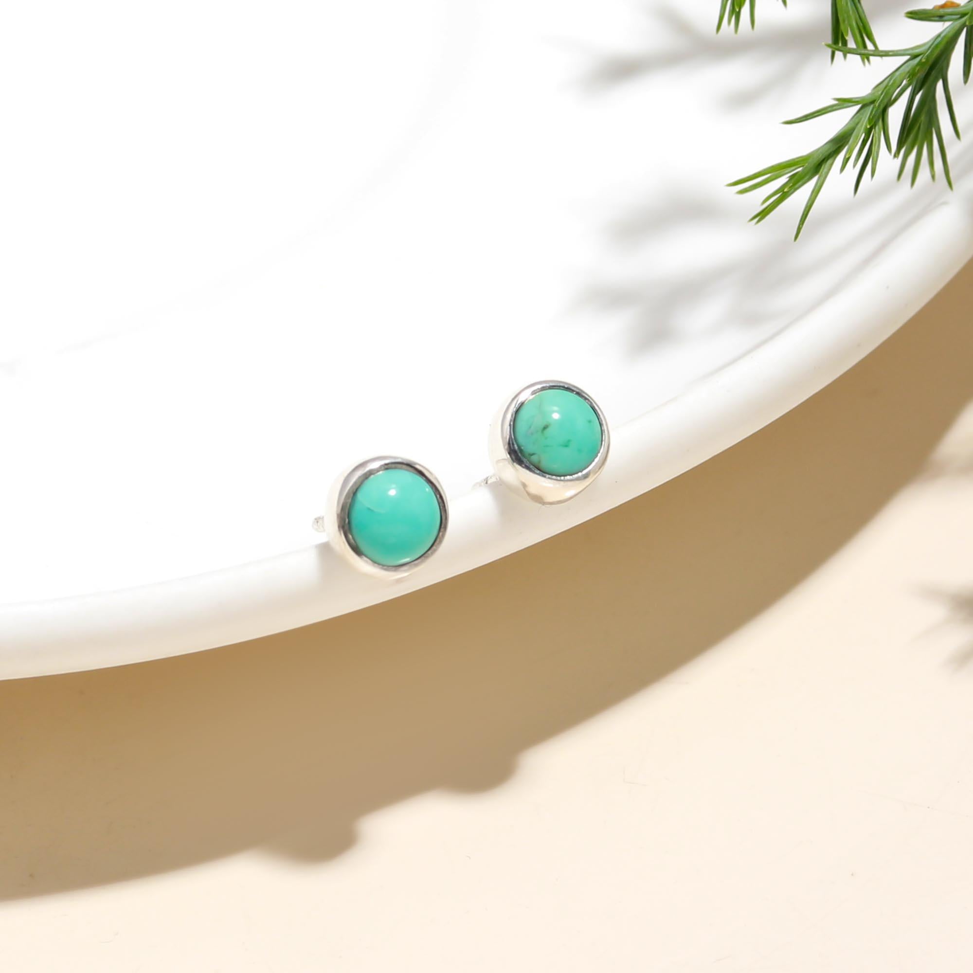 925 Silver Turquoise Stud Earrings