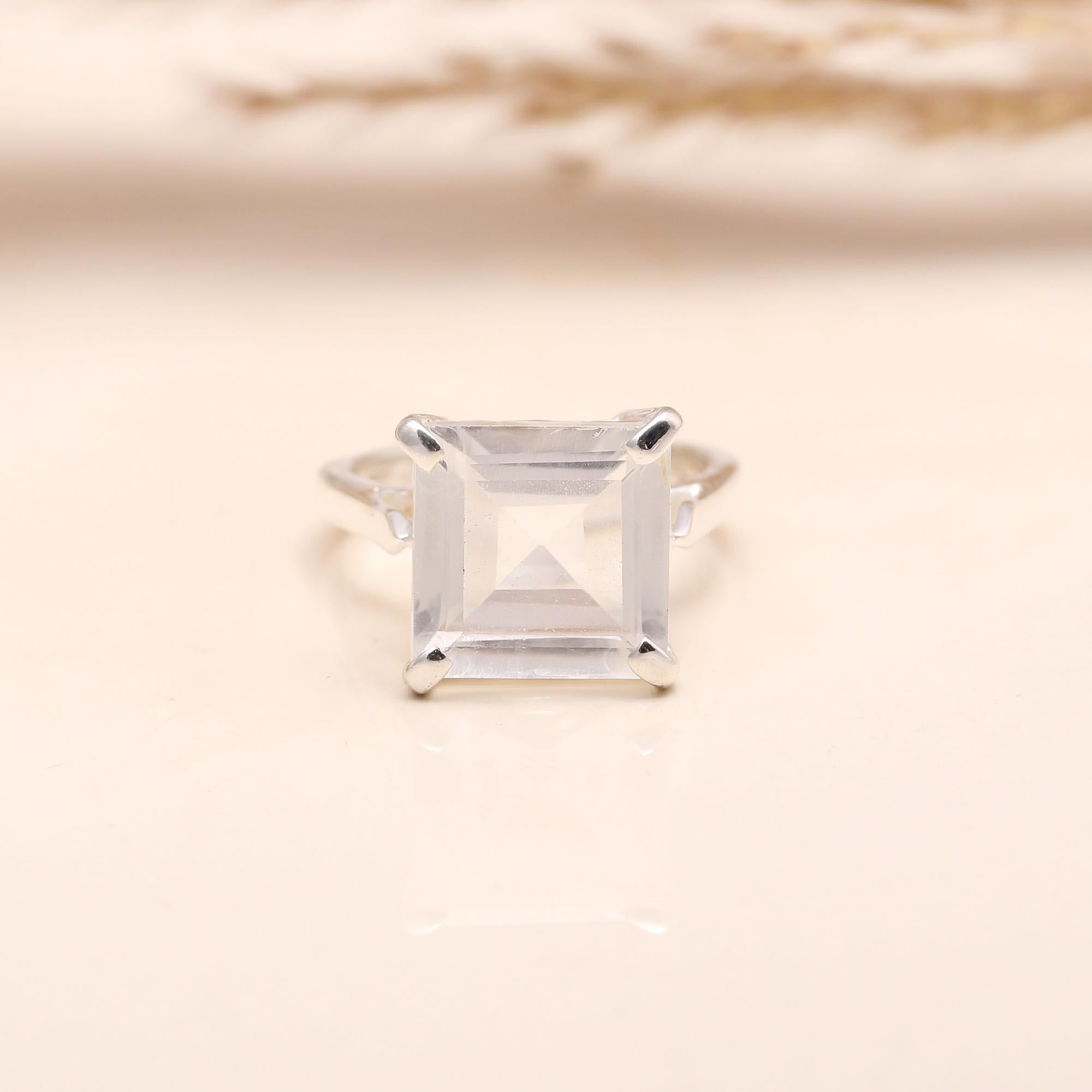 Handcrafted Clear Quartz Sterling Silver Ring
