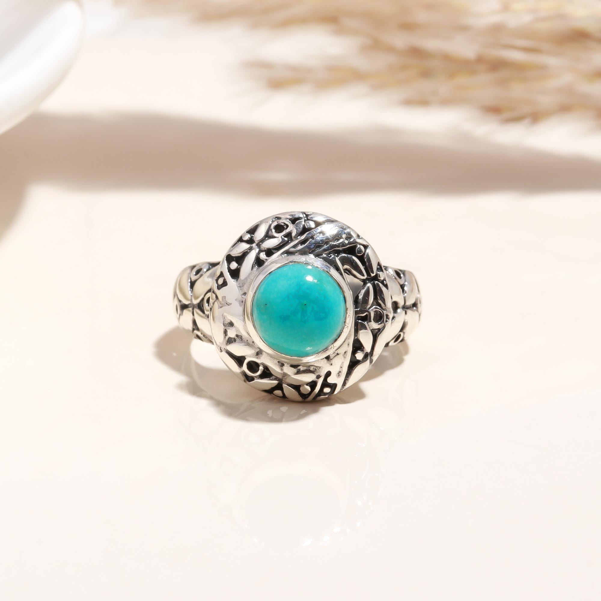 The Azure Palace: Turquoise High-Dome Filigree Ring