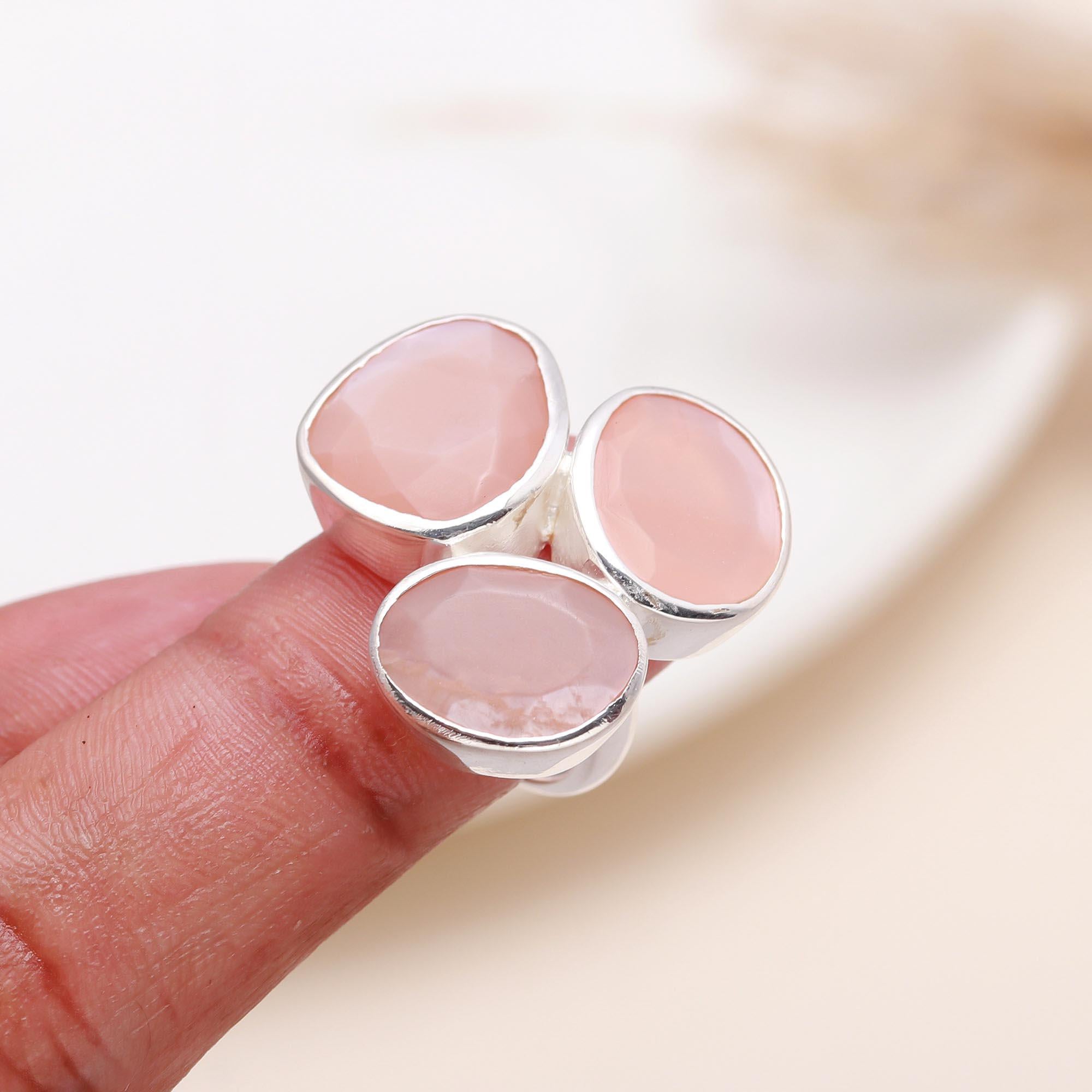 The Pastel Cluster: Multi-Stone Pink Opal Ring