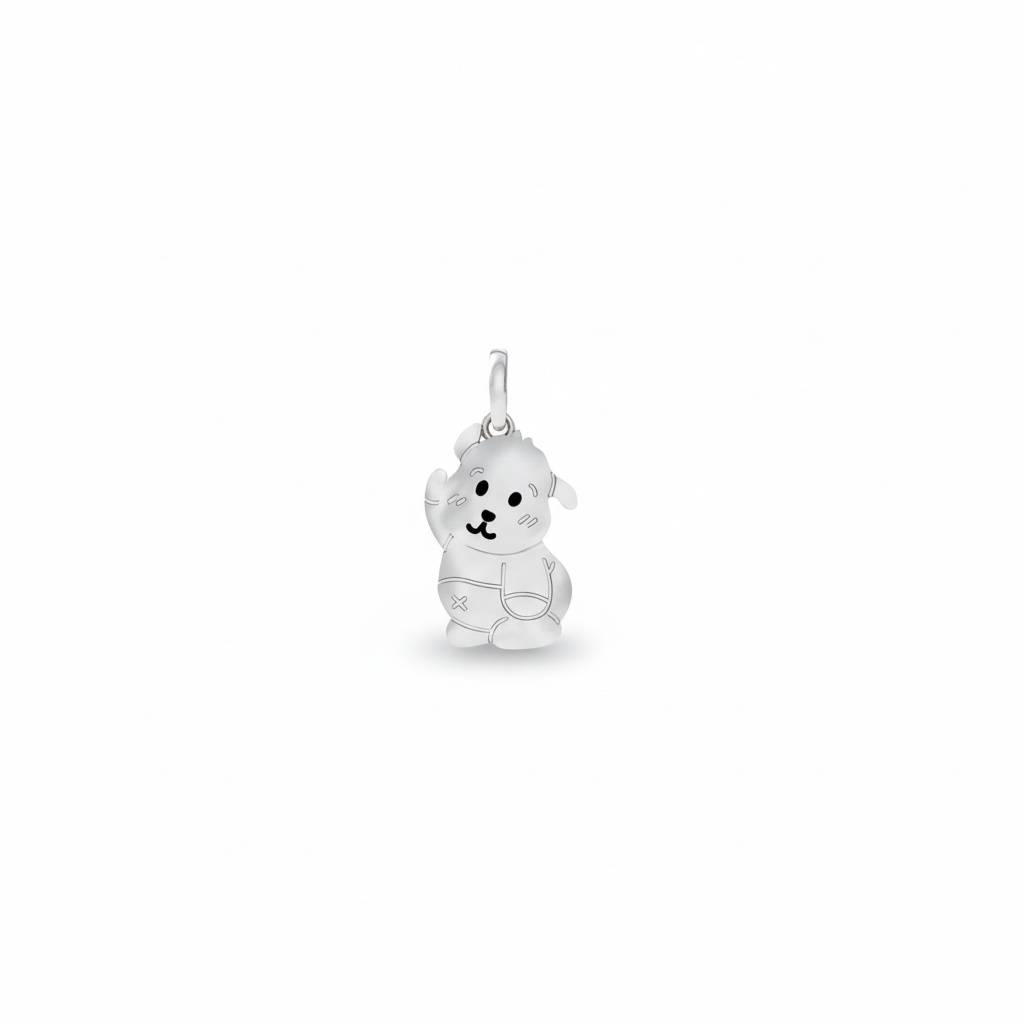 925 Sterling Silver Cute Puppy Pendant | Kids & Women’s Charm Necklace