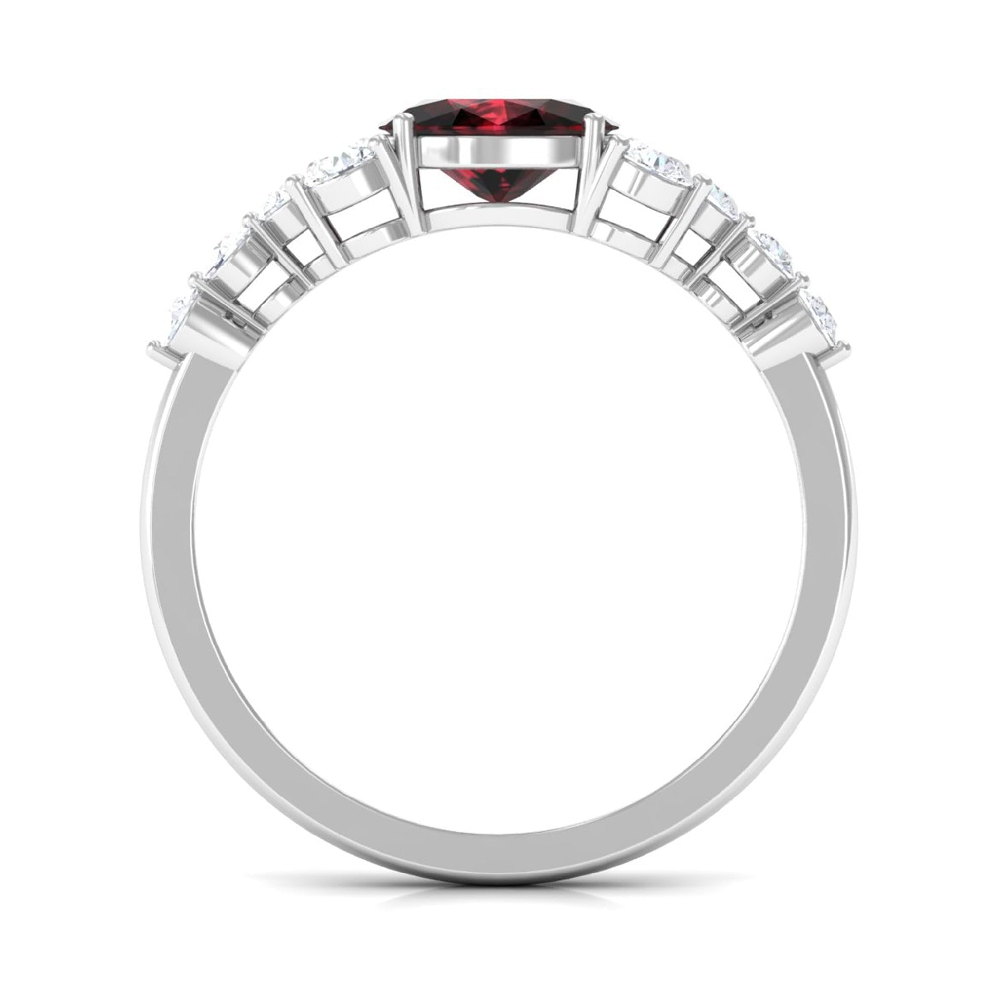 The Vintage Sparkle : Garnet & Moissanite Cluster Ring