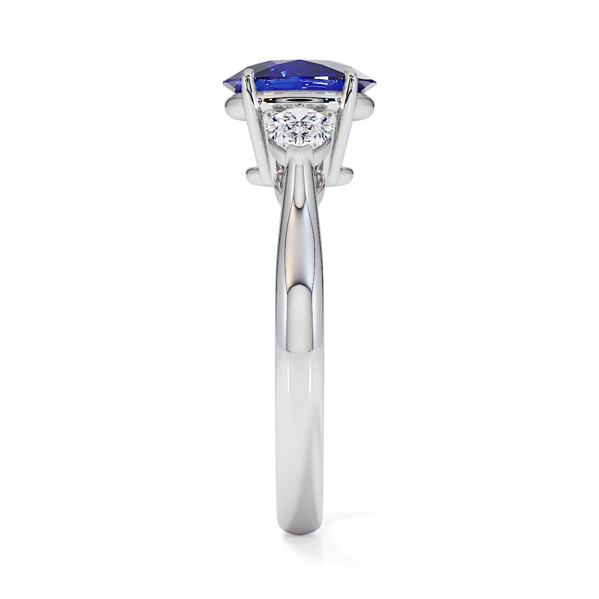 The Royal Trilogy : Tanzanite & Moissanite Ring