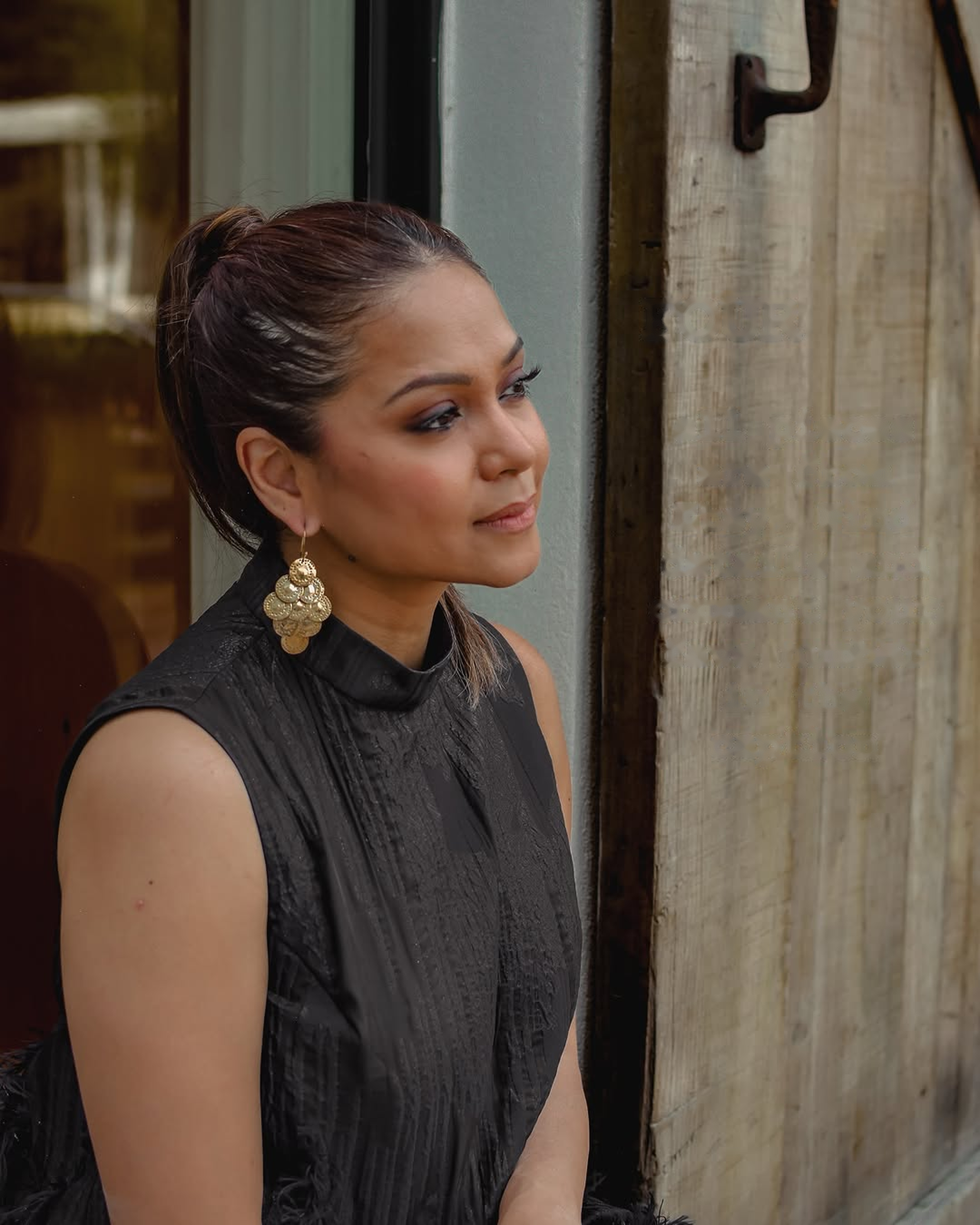 The Gypsy Coin: Textured Disc Chandelier Earrings