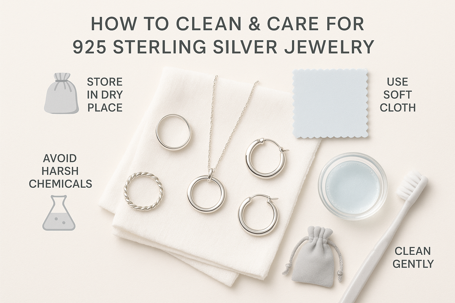 How to Clean and Care for Your 925 Sterling Silver Jewellery