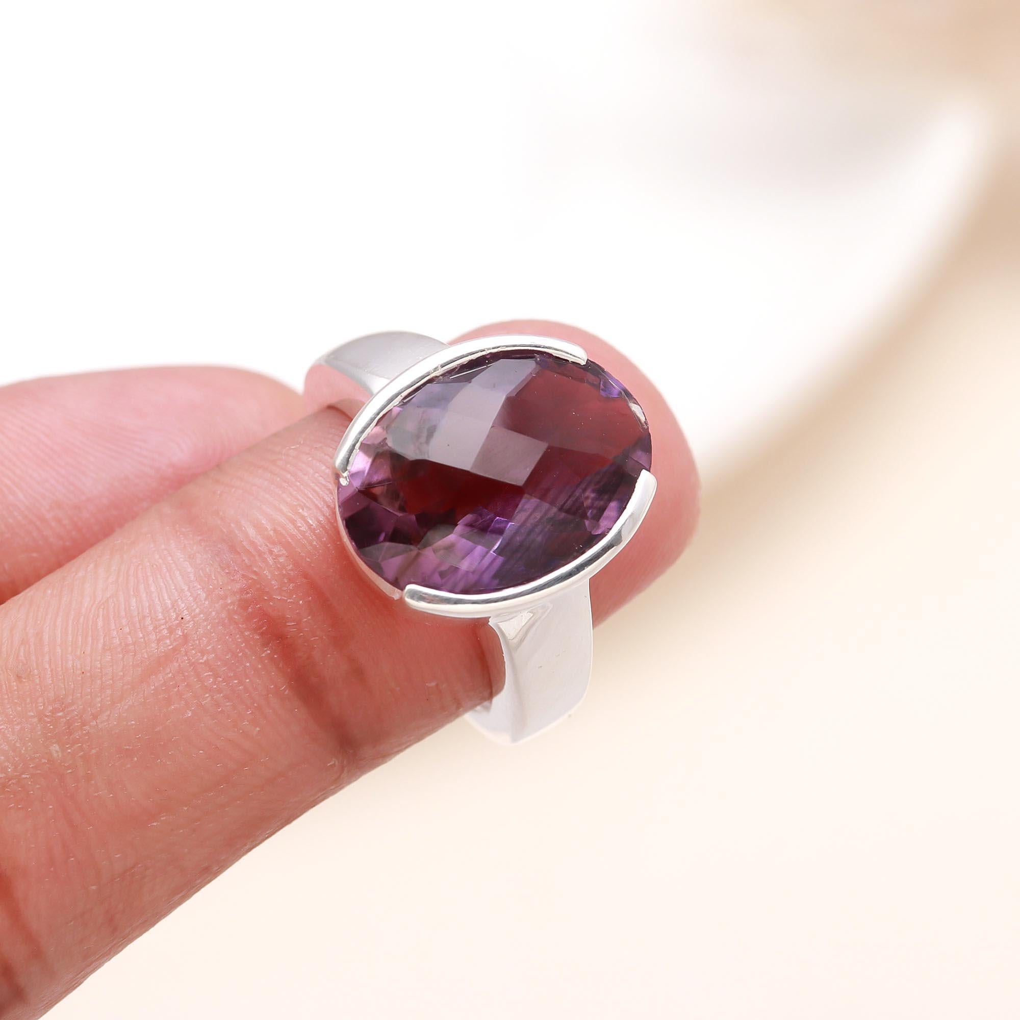 The Contemporary Oval: Chunky Amethyst Ring