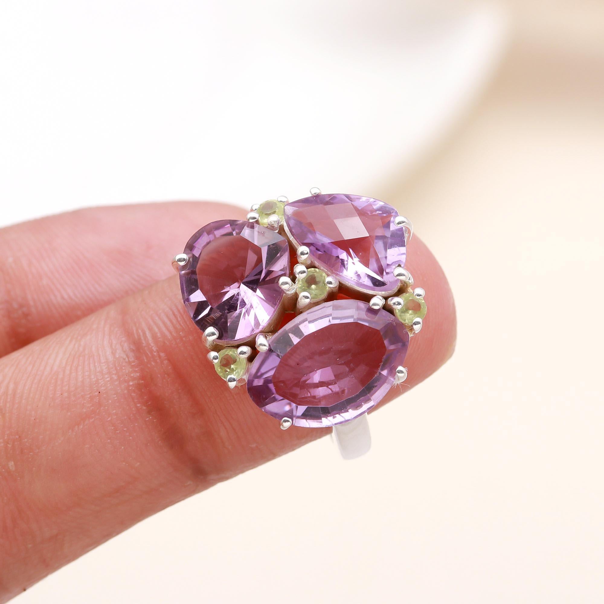 The Purple Bouquet: Multi-Stone Amethyst Ring
