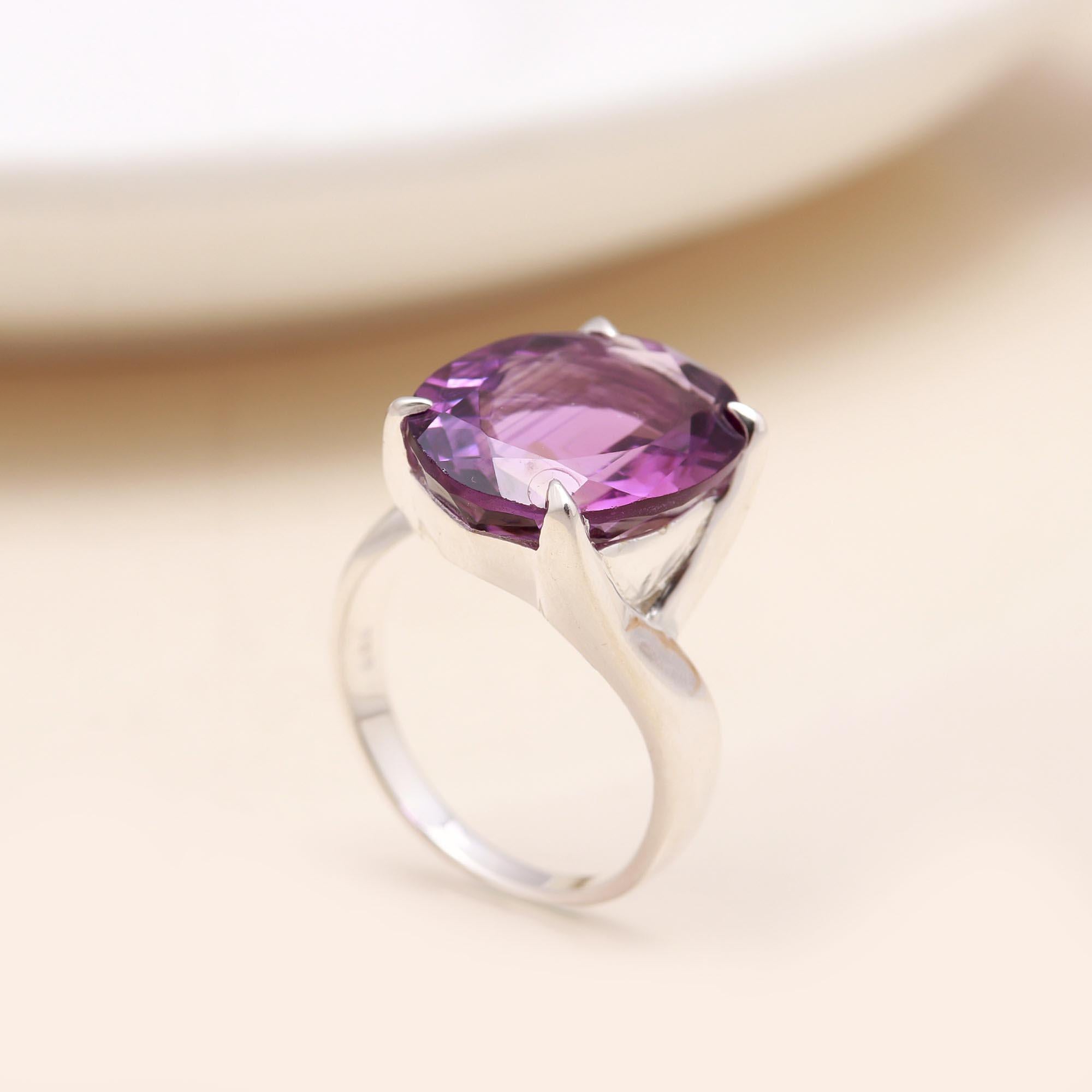 Oval Amethyst: Contemporary Bypass Cocktail Ring