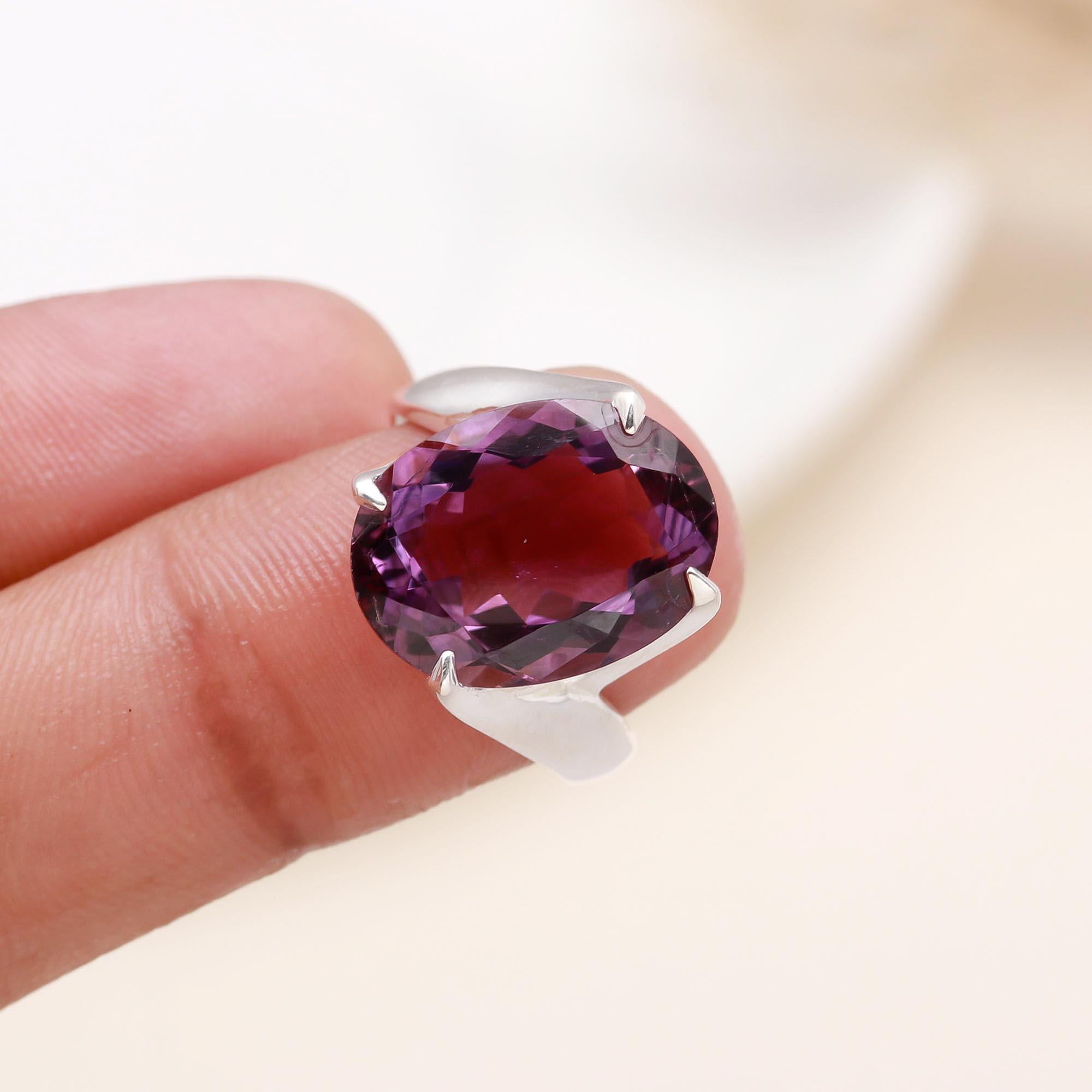 Oval Amethyst: Contemporary Bypass Cocktail Ring