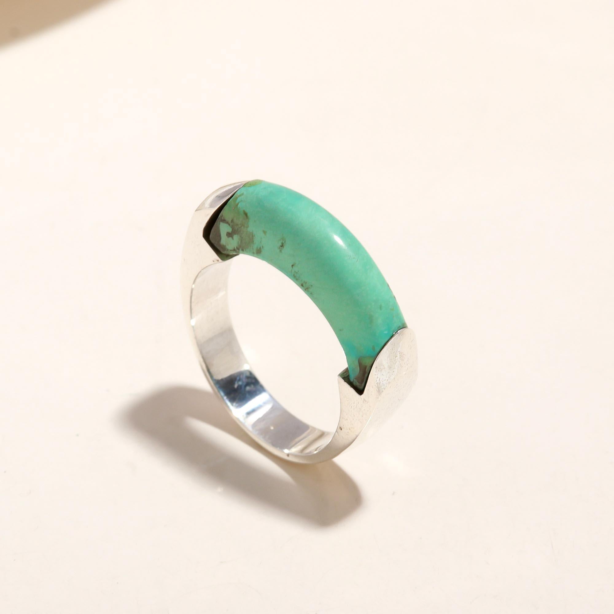 The Turquoise Horizon : Modern Minimalist Geometric Ring
