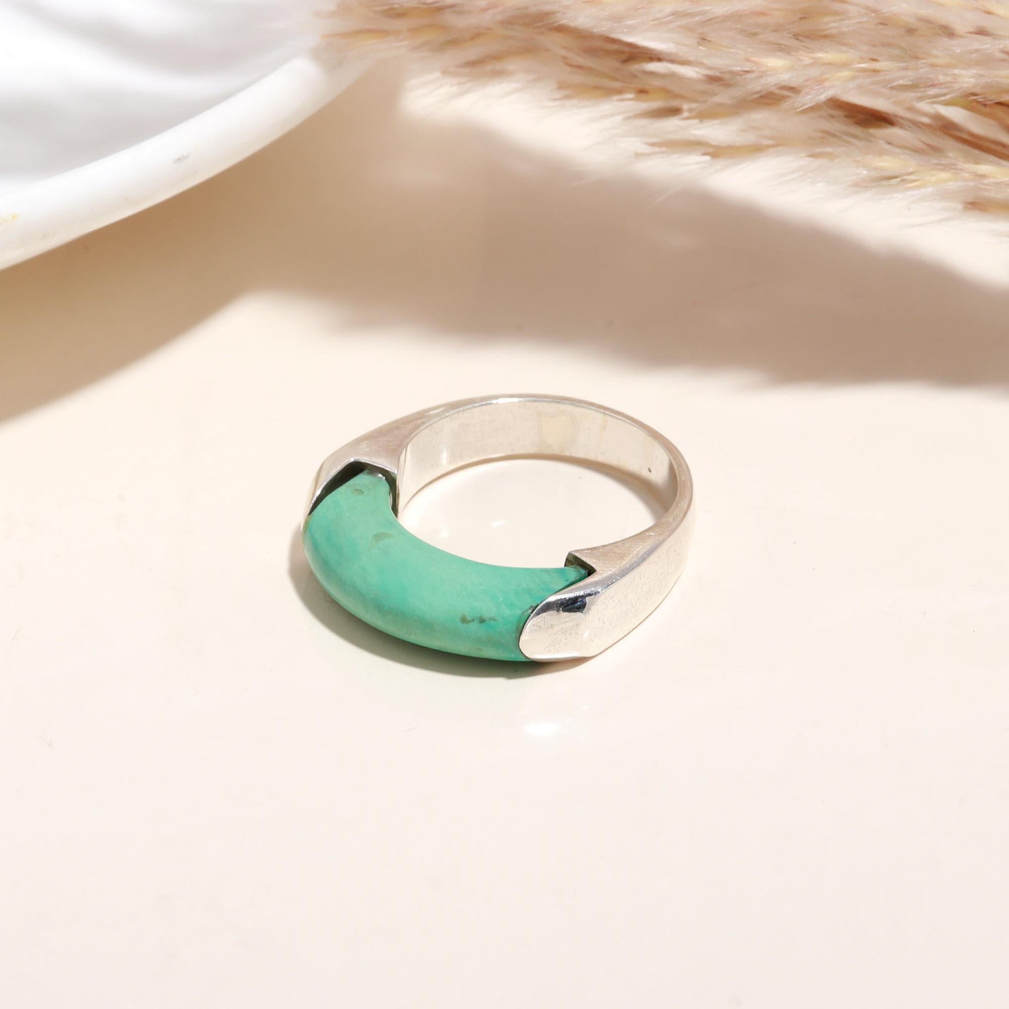 The Turquoise Horizon : Modern Minimalist Geometric Ring