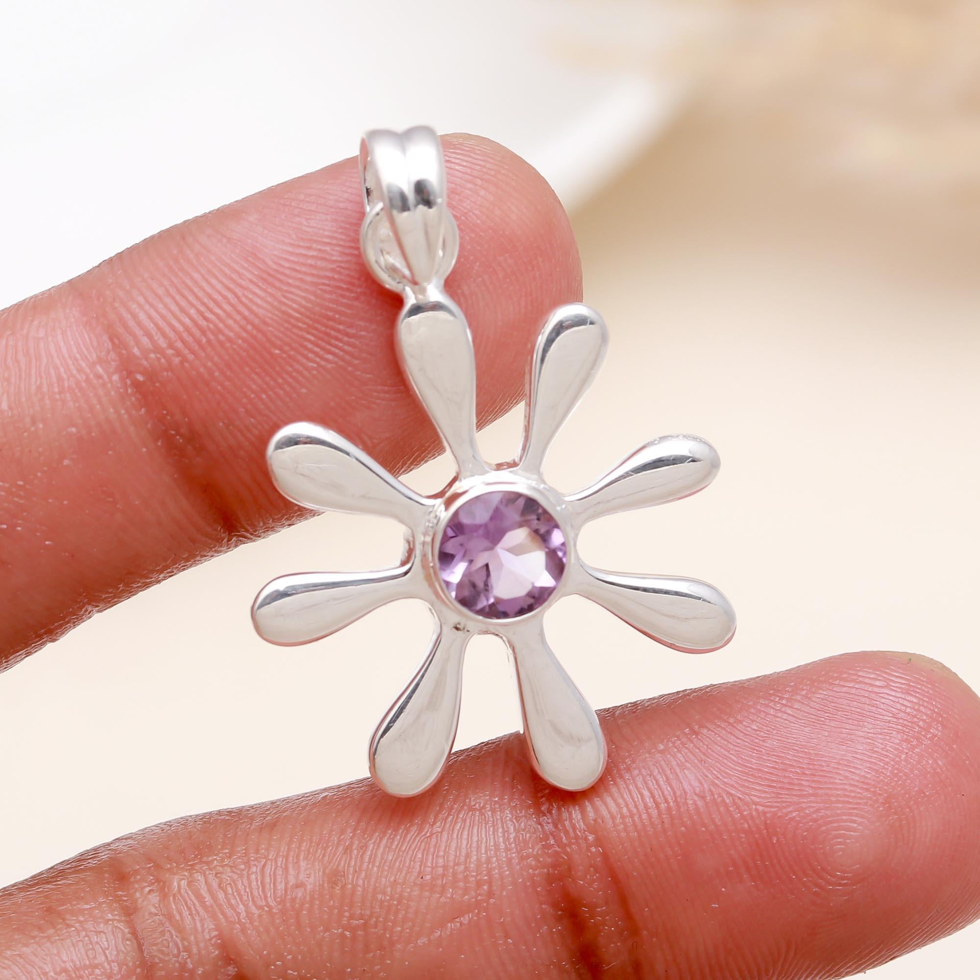 The Violet Sovereign: Heavy Silver Amethyst Oval Pendant