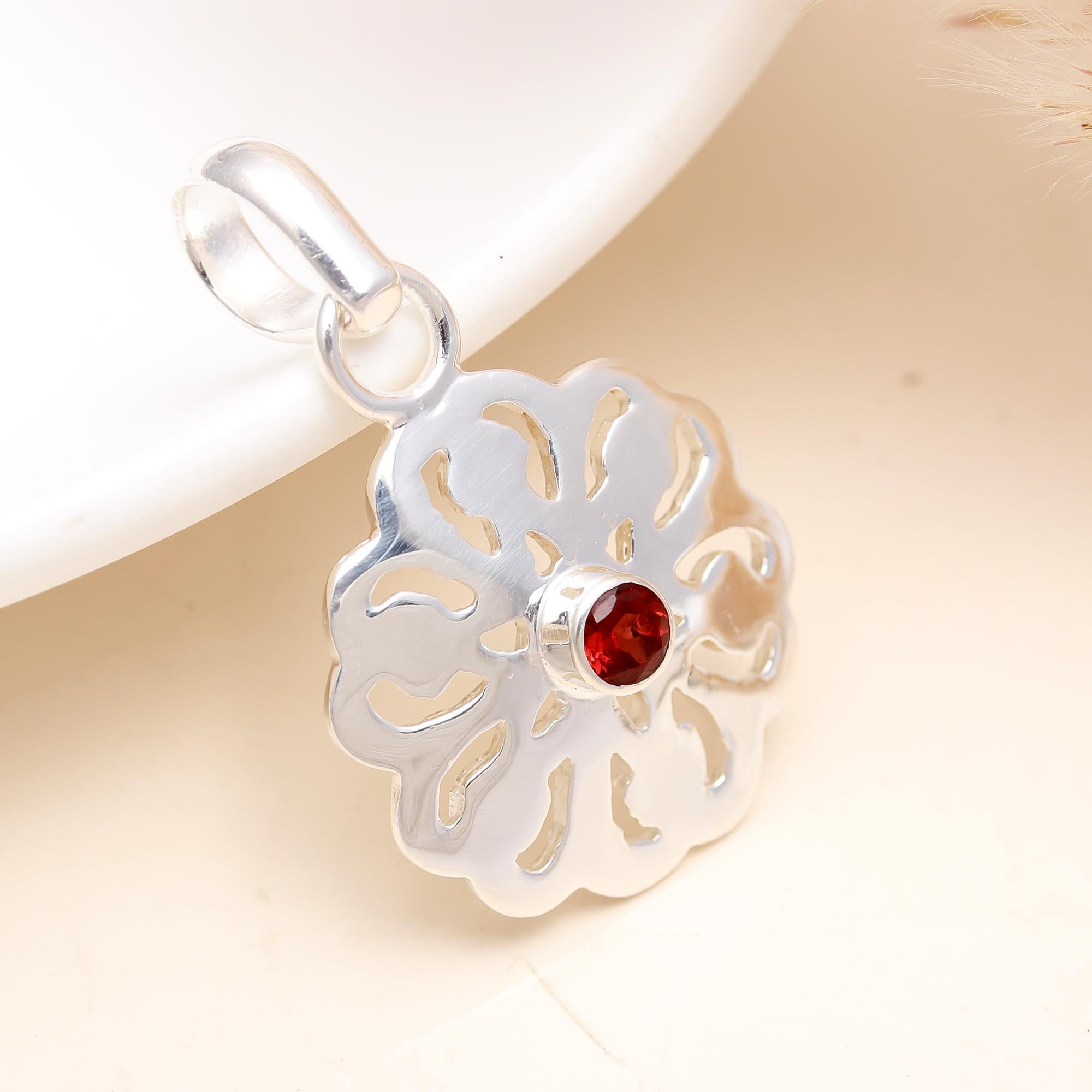 The Open Mandala: Silver Flower Pendant