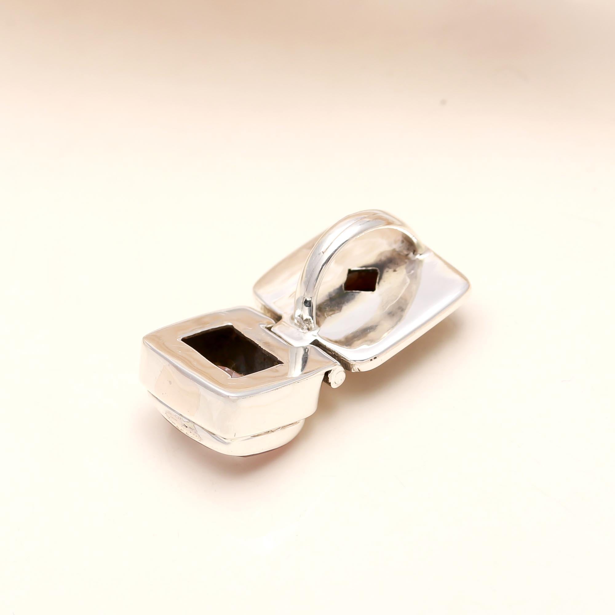 Designer Sqaure Box Pendant With Amethyst &  Garnet Gemstone