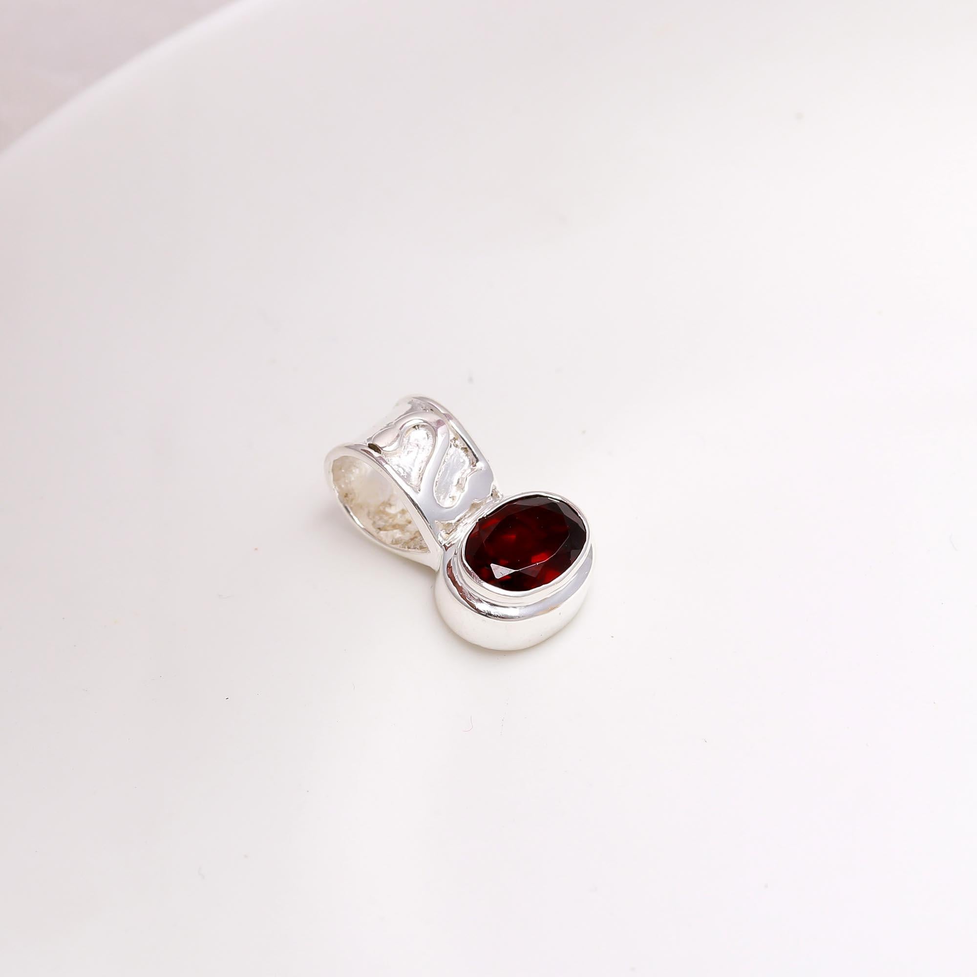 Faceted Garnet Pendant